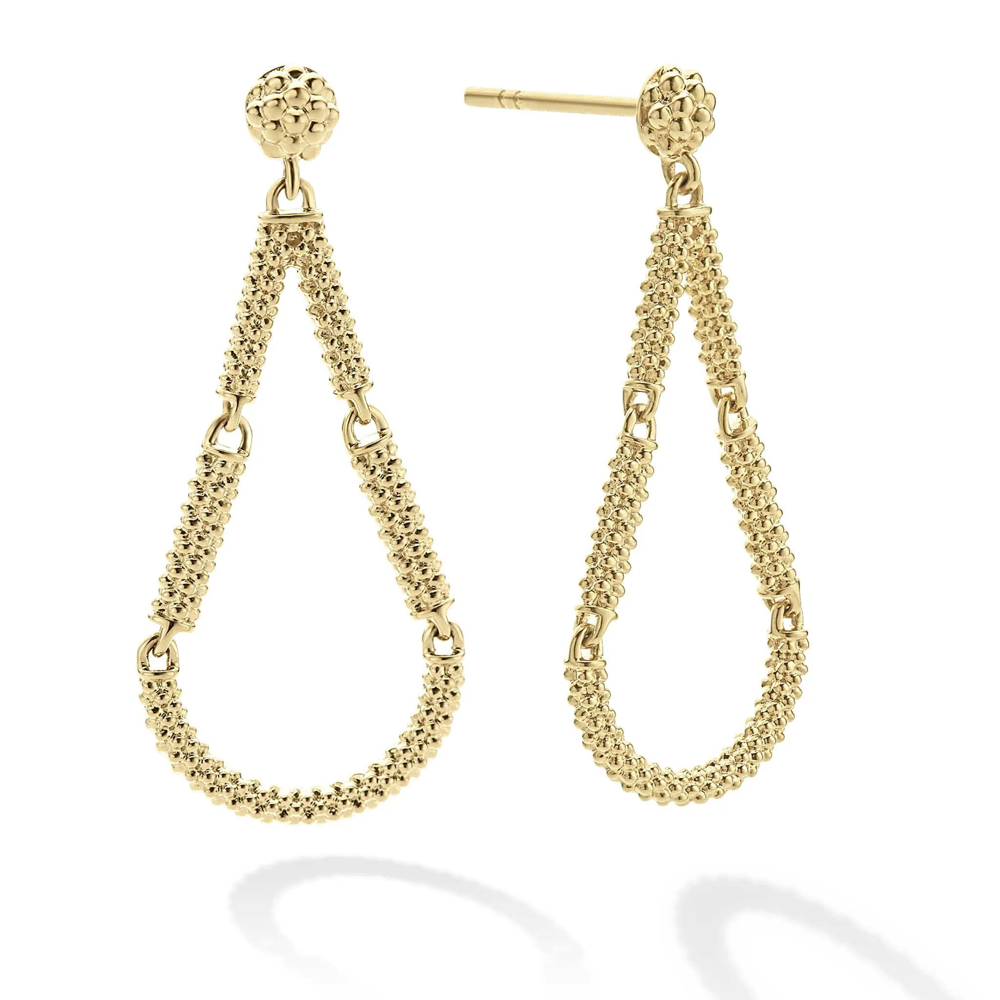 Signature Caviar Petite 18K Gold Superfine Caviar Tear Drop Earrings sold by LAGOS product image thumbnail 3