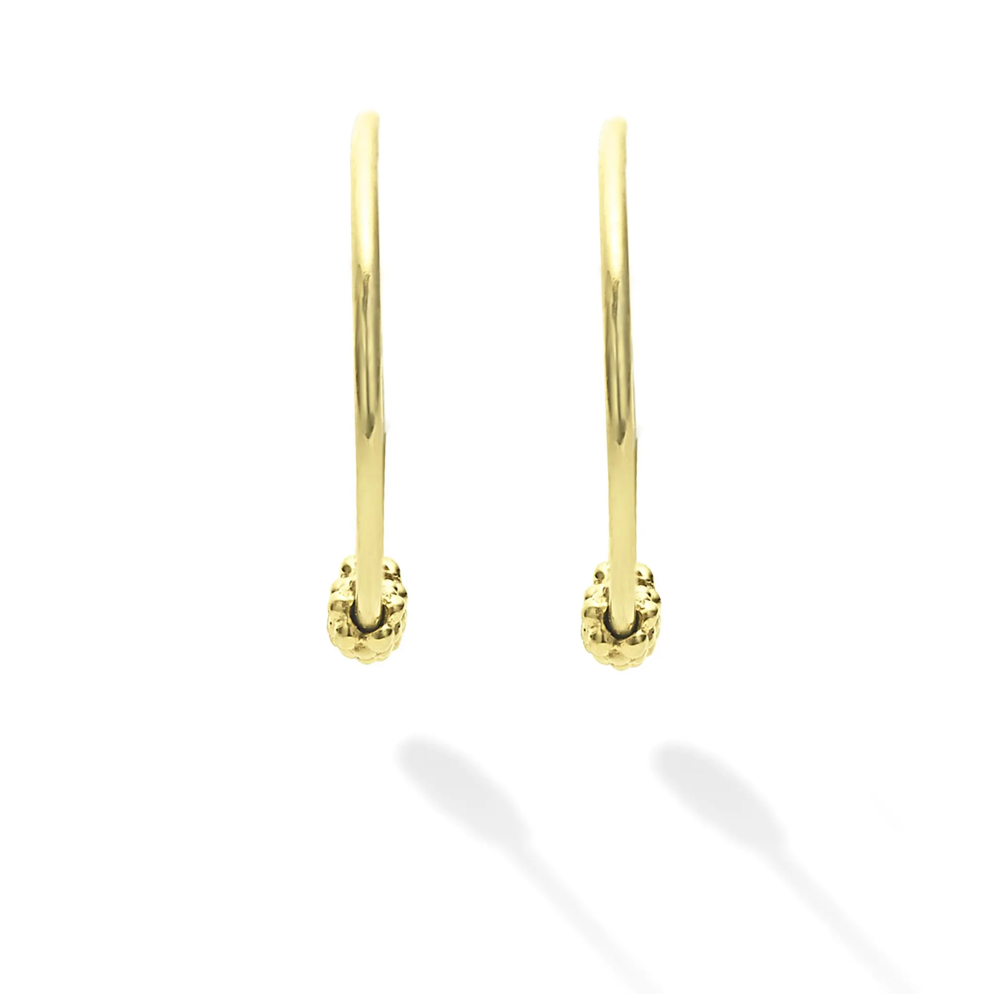 Signature Caviar 18K Gold Superfine Hoop Earrings sold by LAGOS product image thumbnail 3