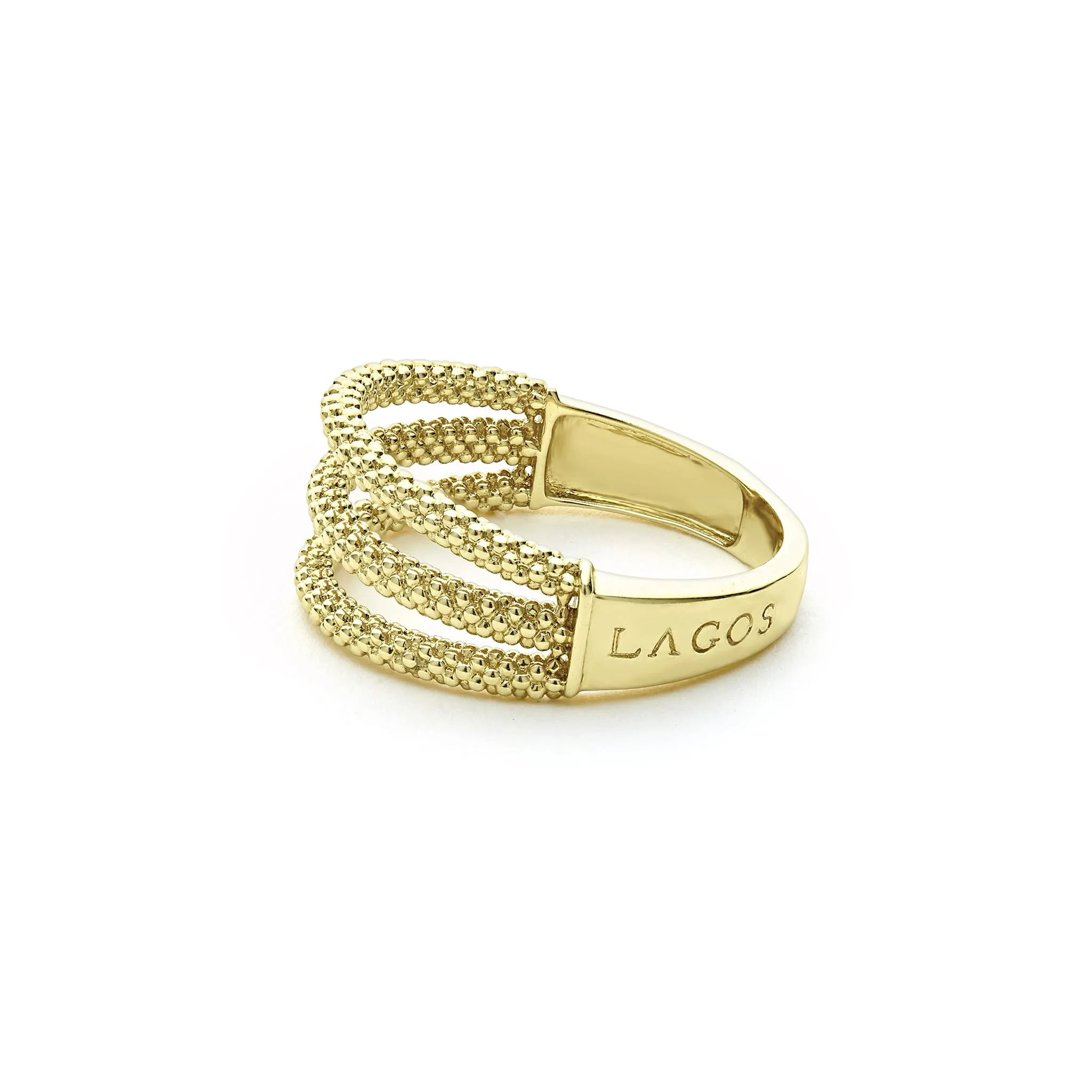 Signature Caviar 18K Gold Superfine Caviar Ring sold by LAGOS product image thumbnail 4
