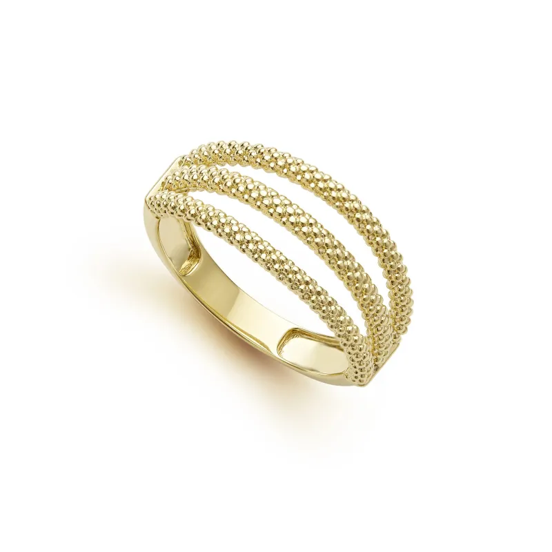 Signature Caviar 18K Gold Superfine Caviar Ring sold by LAGOS