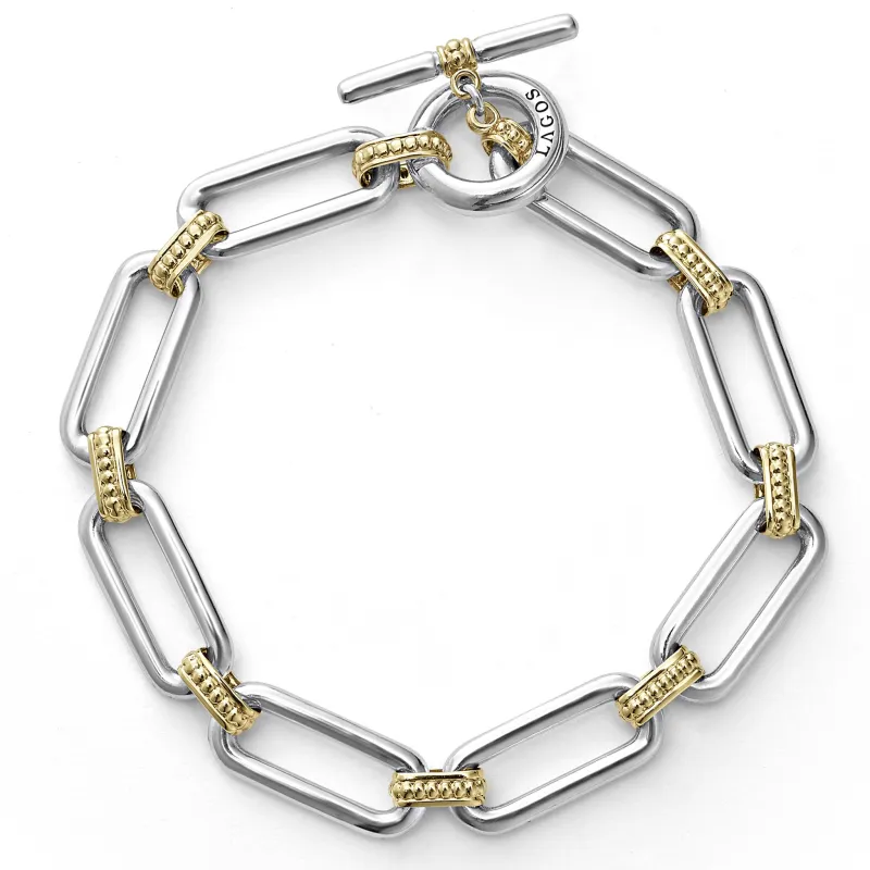 Signature Caviar Two-Tone Link Bracelet sold by LAGOS