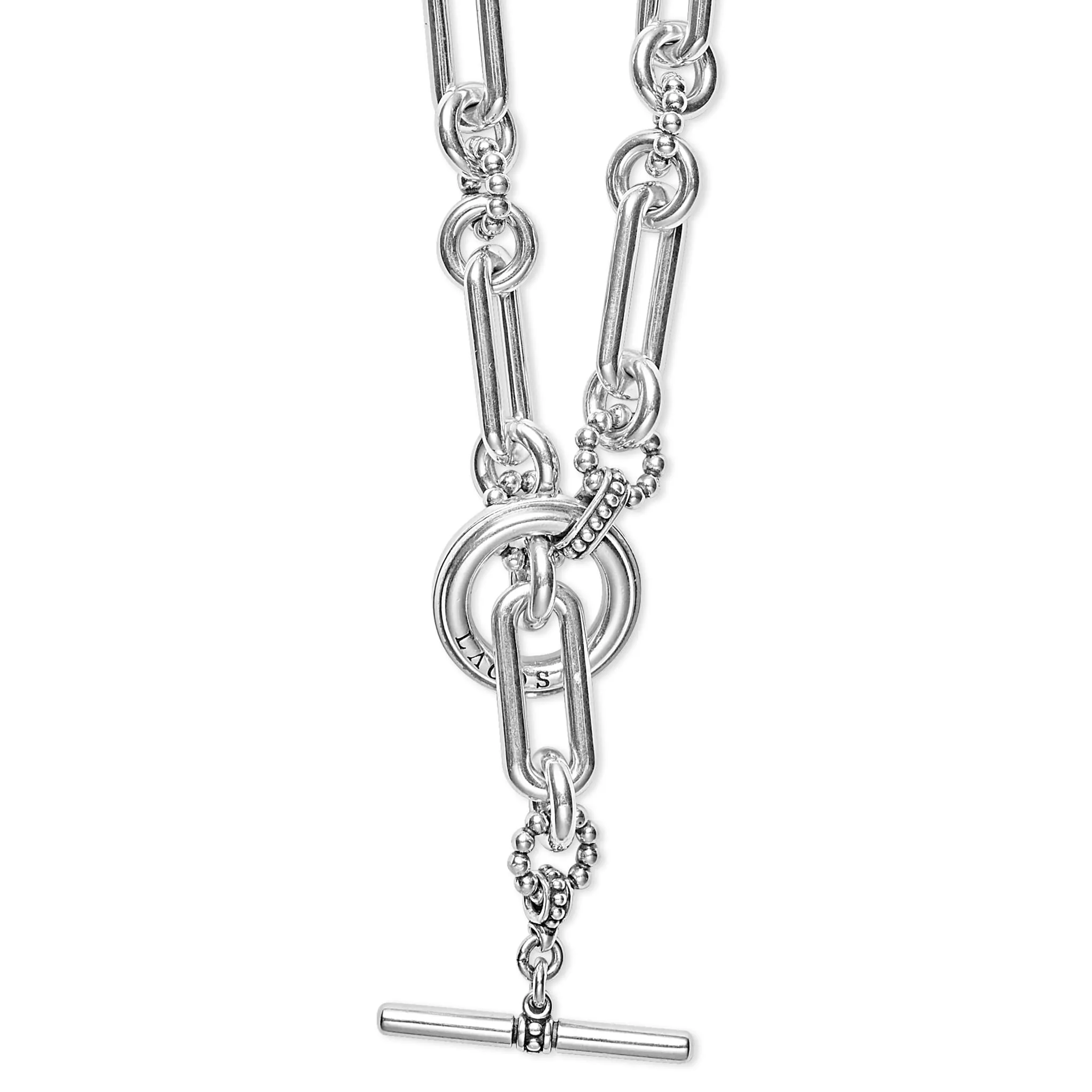 Signature Caviar Silver Link Necklace sold by LAGOS product image thumbnail 5