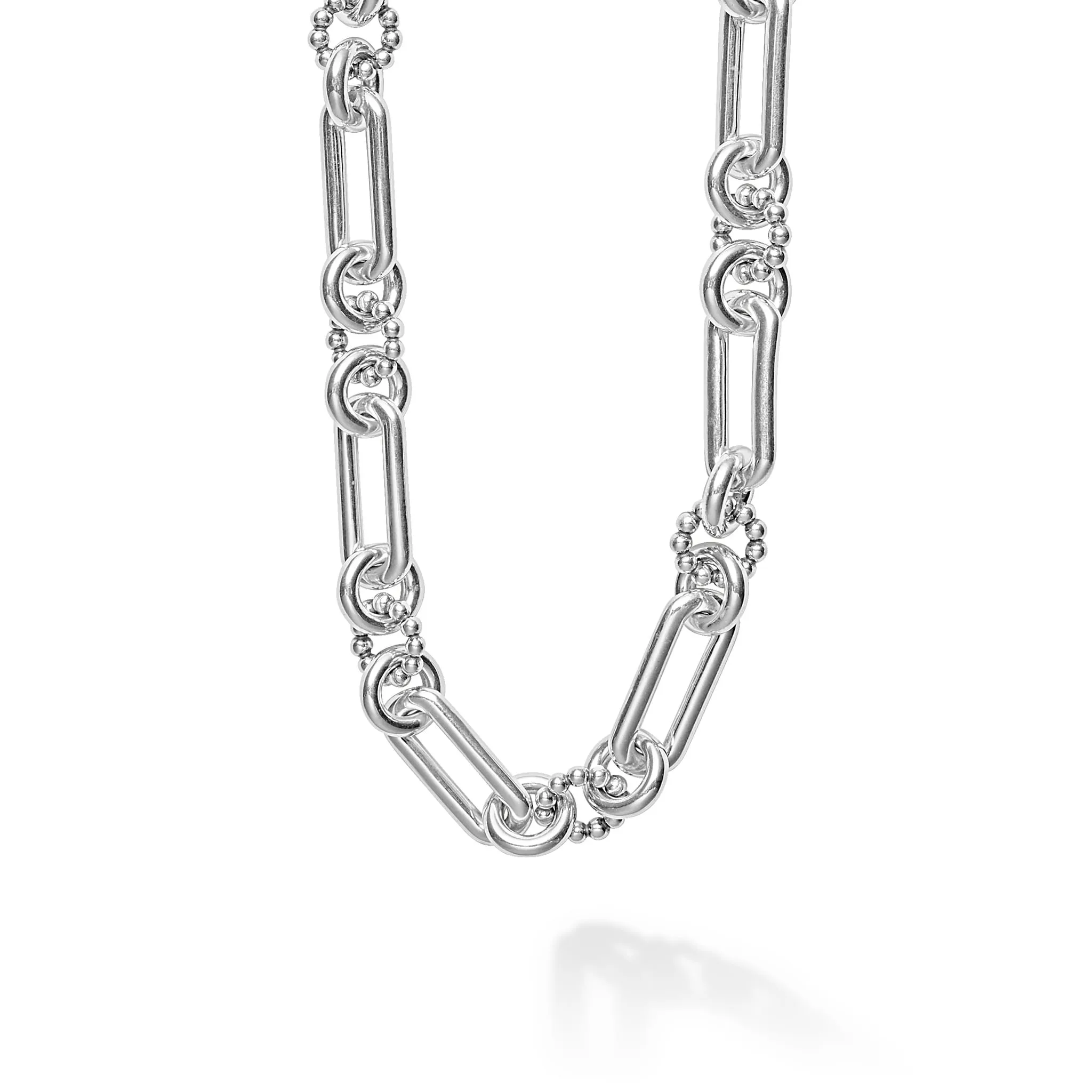 Signature Caviar Silver Link Necklace sold by LAGOS