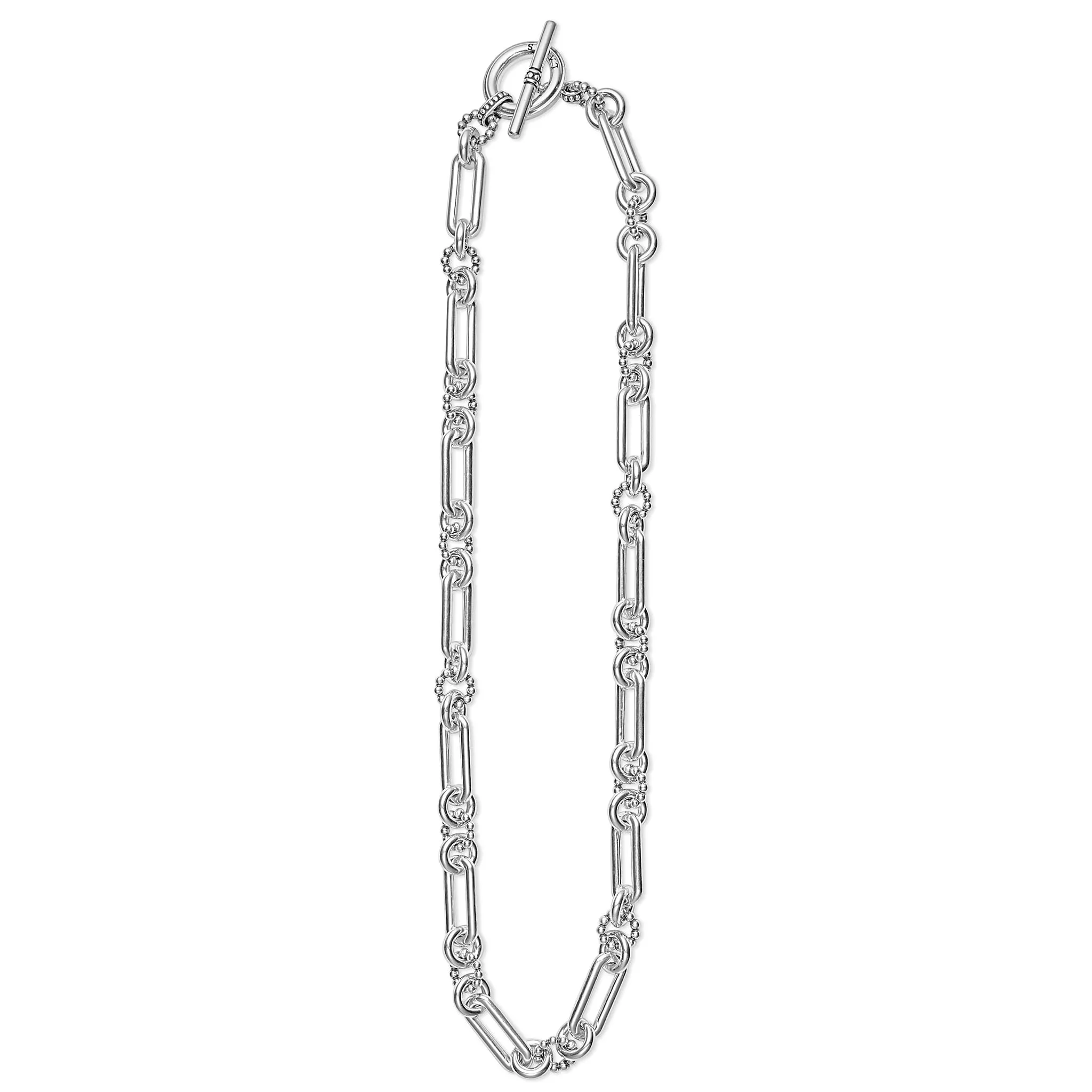 Signature Caviar Silver Link Necklace sold by LAGOS product image thumbnail 3