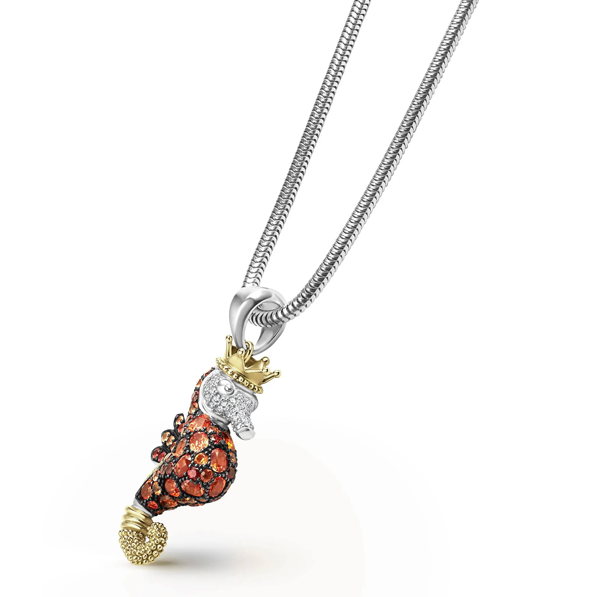 Rare Wonders Orange Sapphire and Diamond Seahorse Pendant Necklace sold by LAGOS product image thumbnail 4