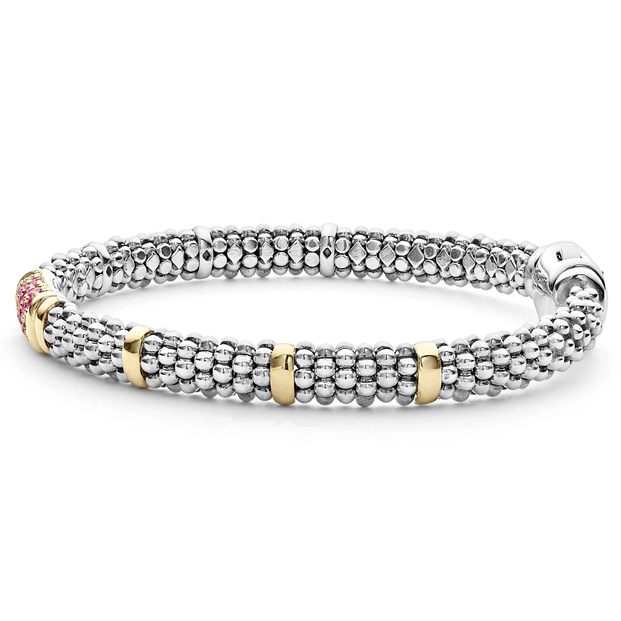 Signature Caviar Pink Sapphire Caviar Bracelet | 6mm sold by LAGOS product image thumbnail 4
