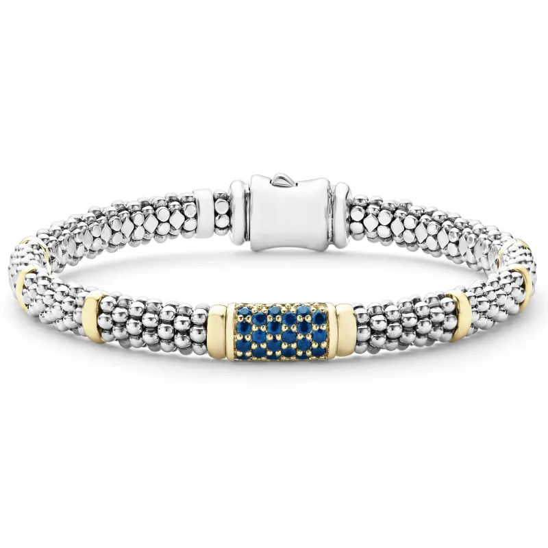Signature Caviar Blue Sapphire Caviar Bracelet | 6mm sold by LAGOS