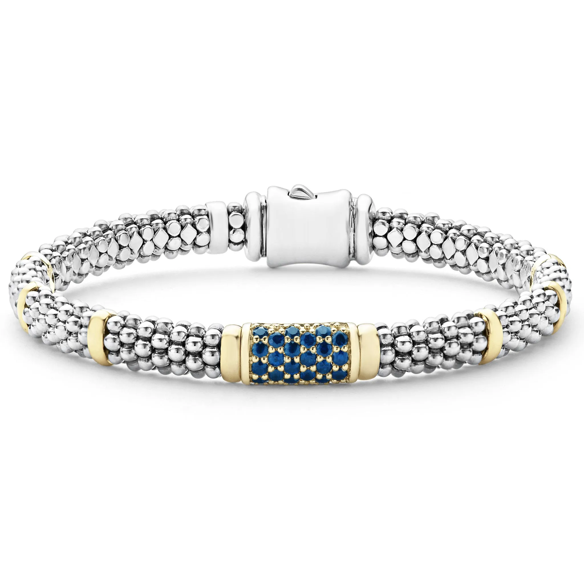 Signature Caviar Blue Sapphire Caviar Bracelet | 6mm sold by LAGOS