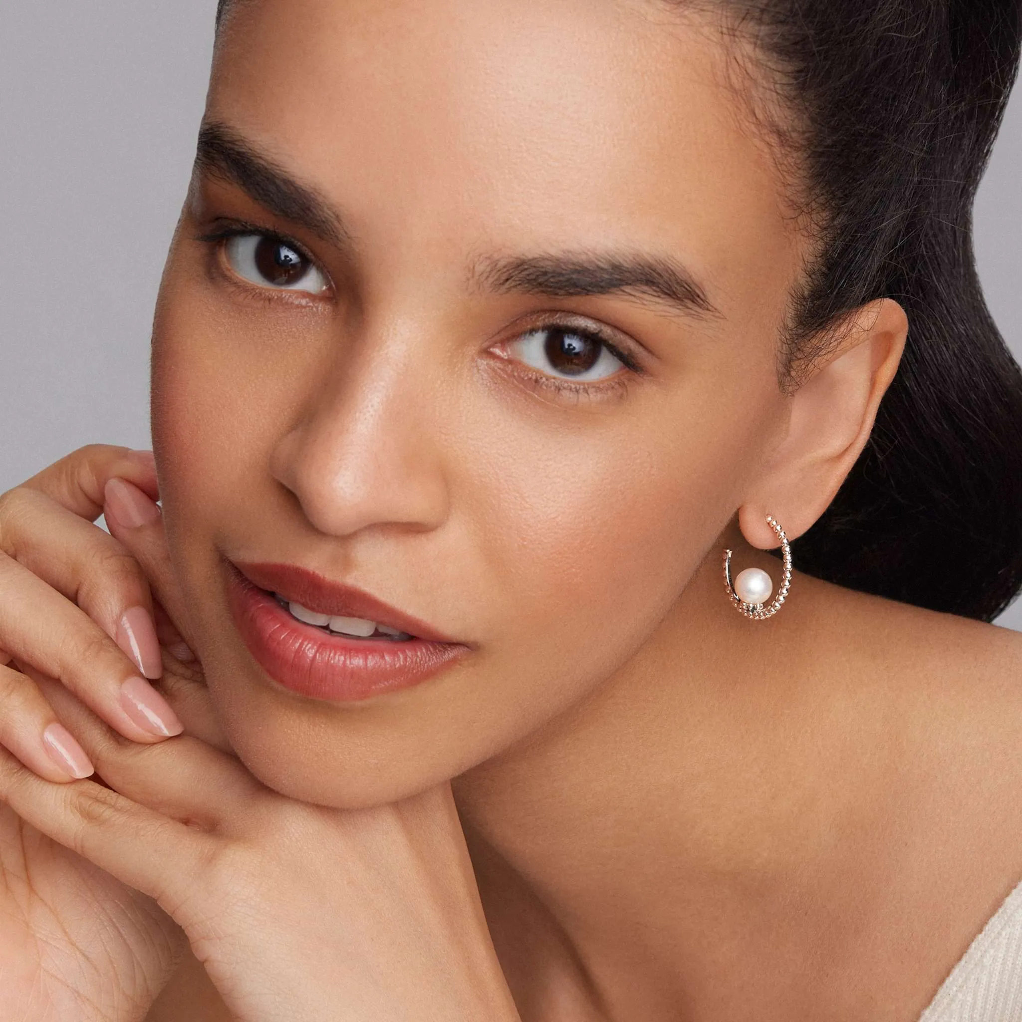 Luna Pearl Hoop Earring sold by LAGOS product image thumbnail 2