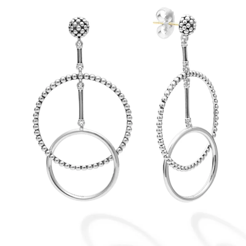 Signature Caviar Double Circle Drop Earrings sold by LAGOS