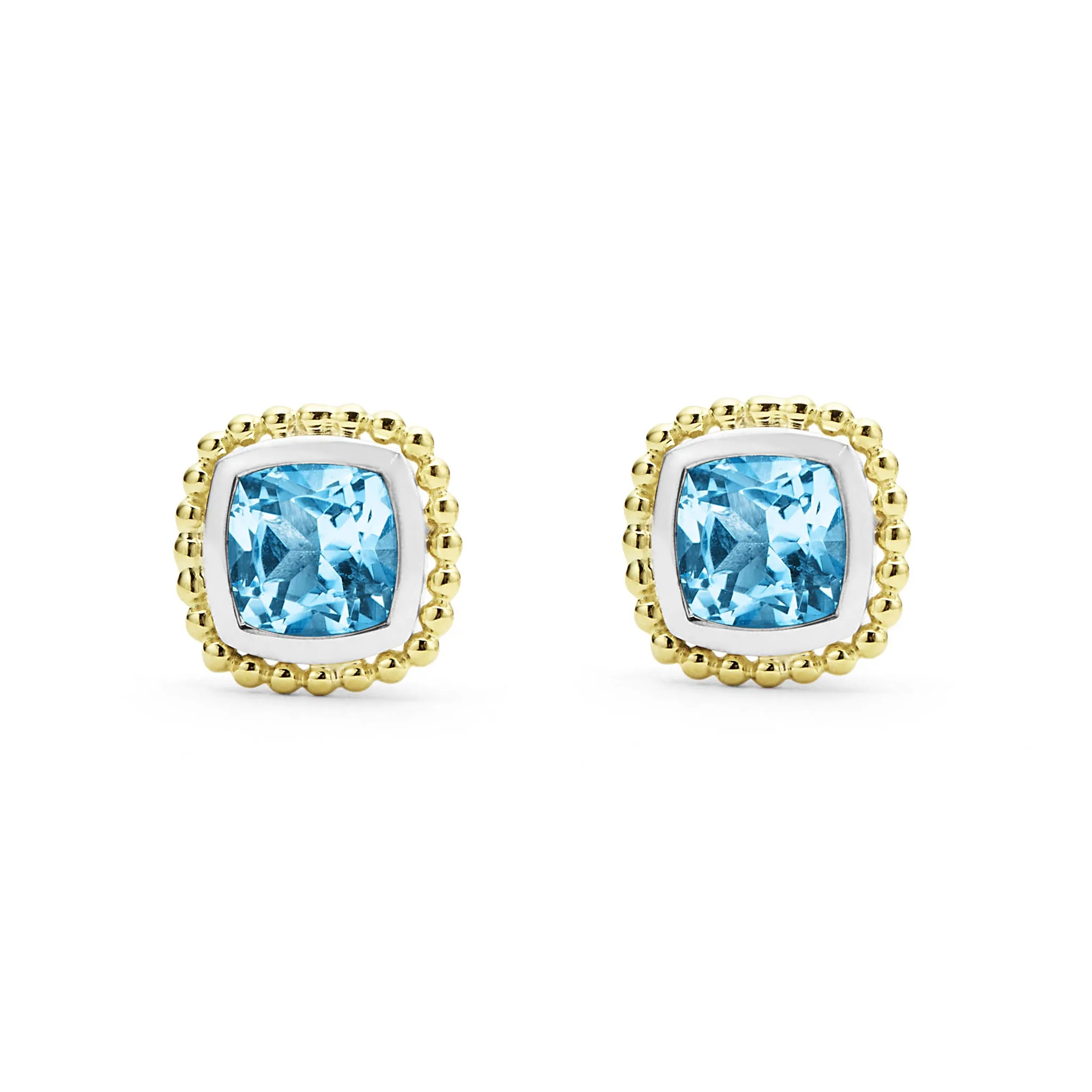 Rittenhouse Two-Tone Swiss Blue Topaz Stud Earrings sold by LAGOS product image thumbnail 4