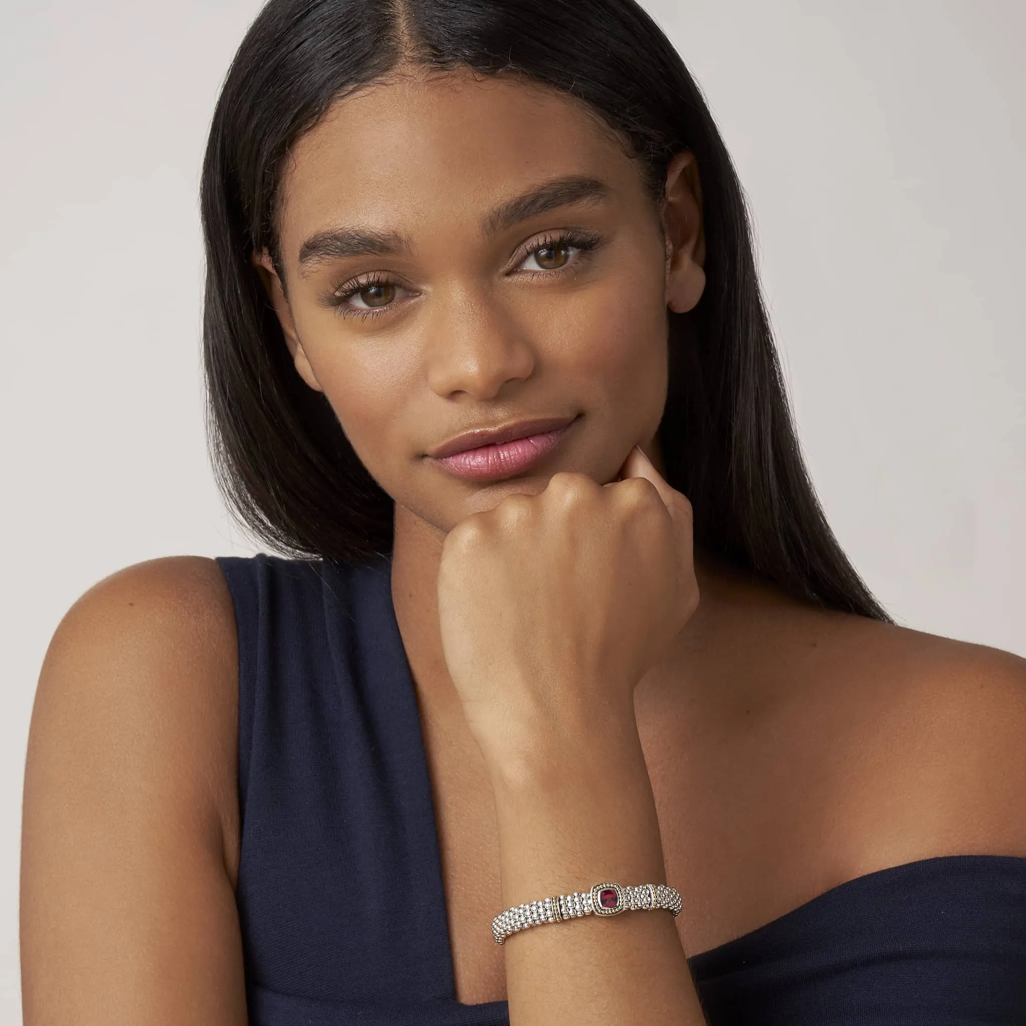 Rittenhouse Rhodolite Garnet Caviar Bracelet | 9mm sold by LAGOS product image thumbnail 2