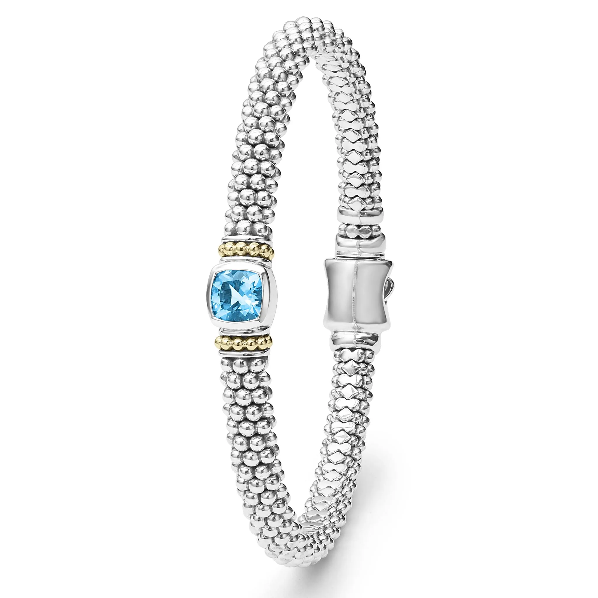 Rittenhouse Swiss Blue Topaz Caviar Bracelet | 6mm sold by LAGOS product image thumbnail 5