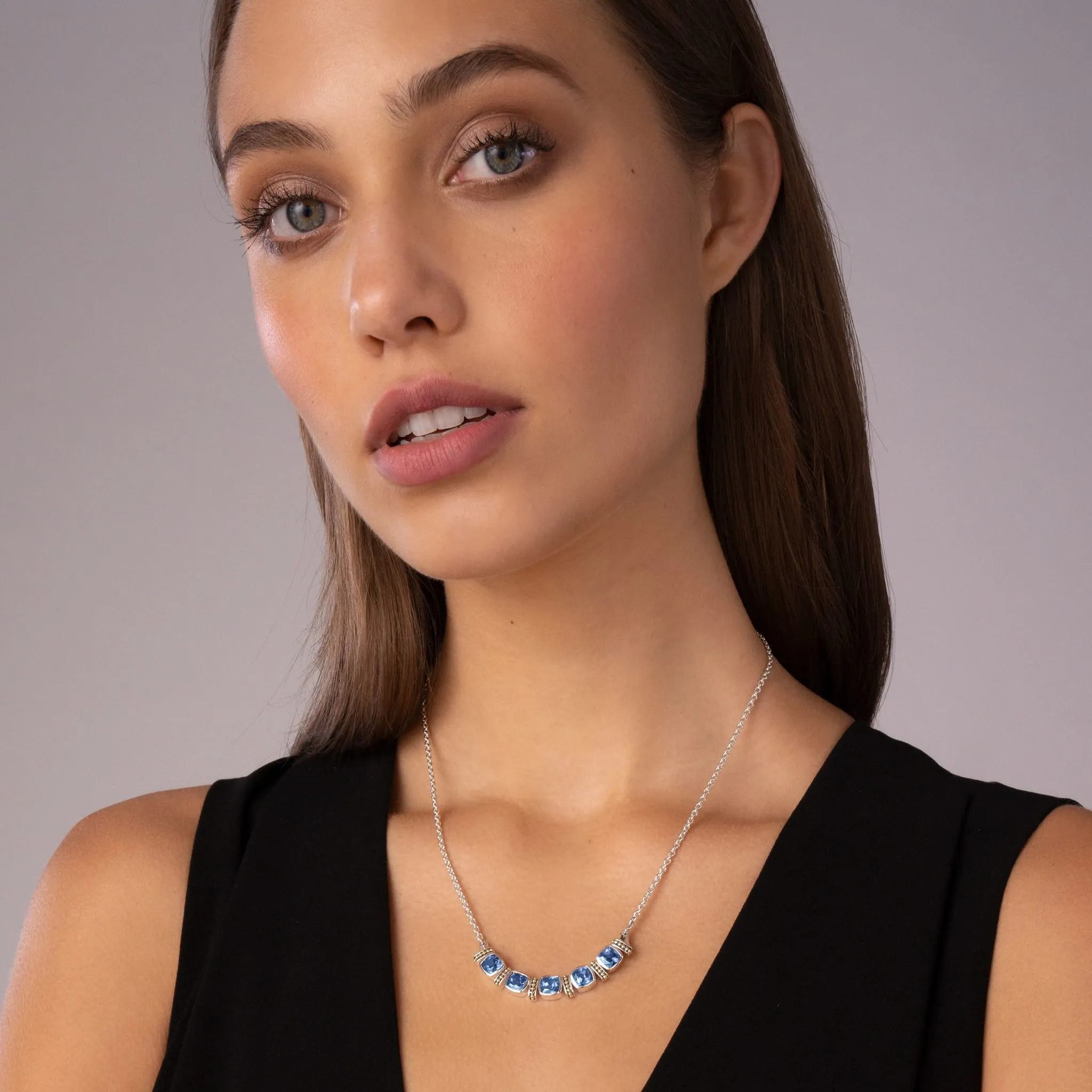 Rittenhouse Five Station Swiss Blue Topaz Necklace sold by LAGOS product image thumbnail 2