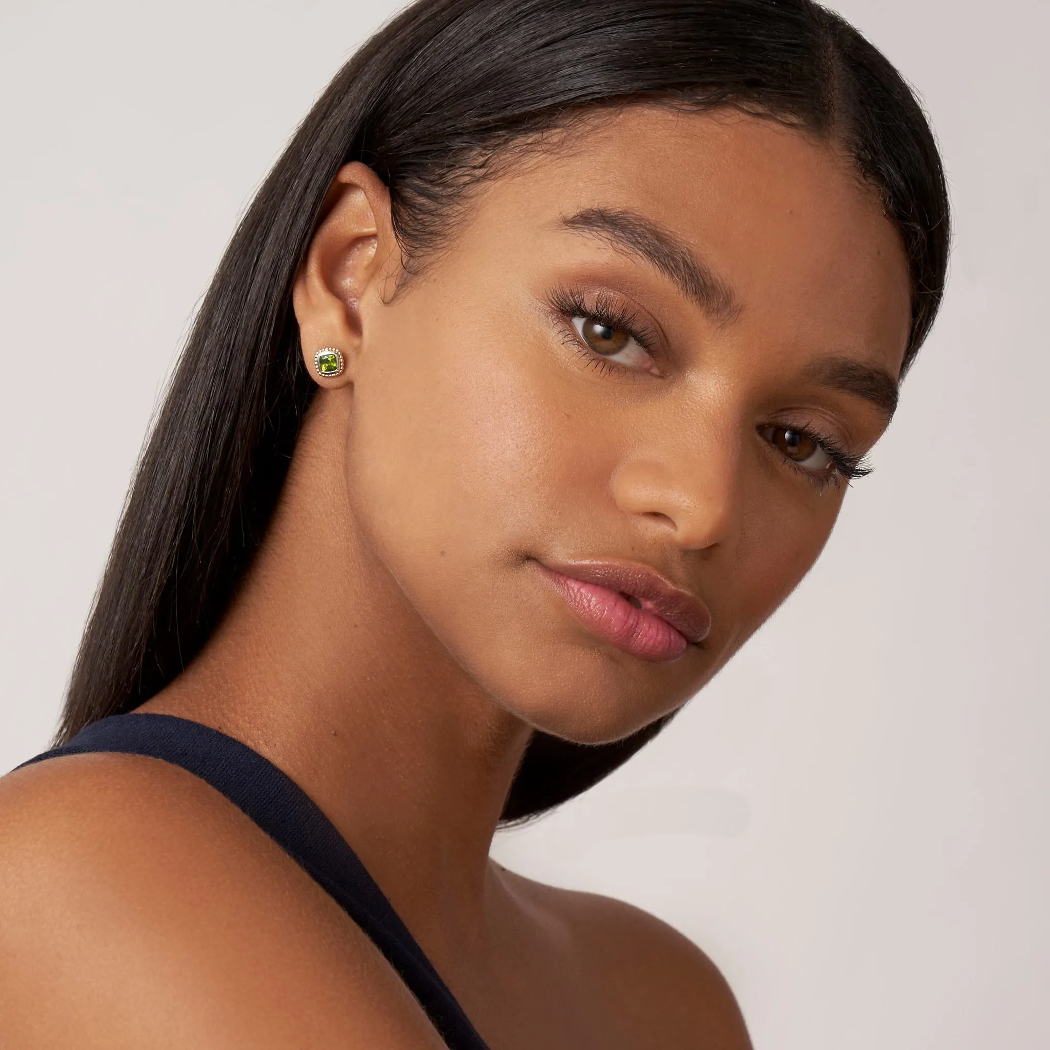 Rittenhouse Two-Tone Peridot Stud Earrings sold by LAGOS product image thumbnail 2