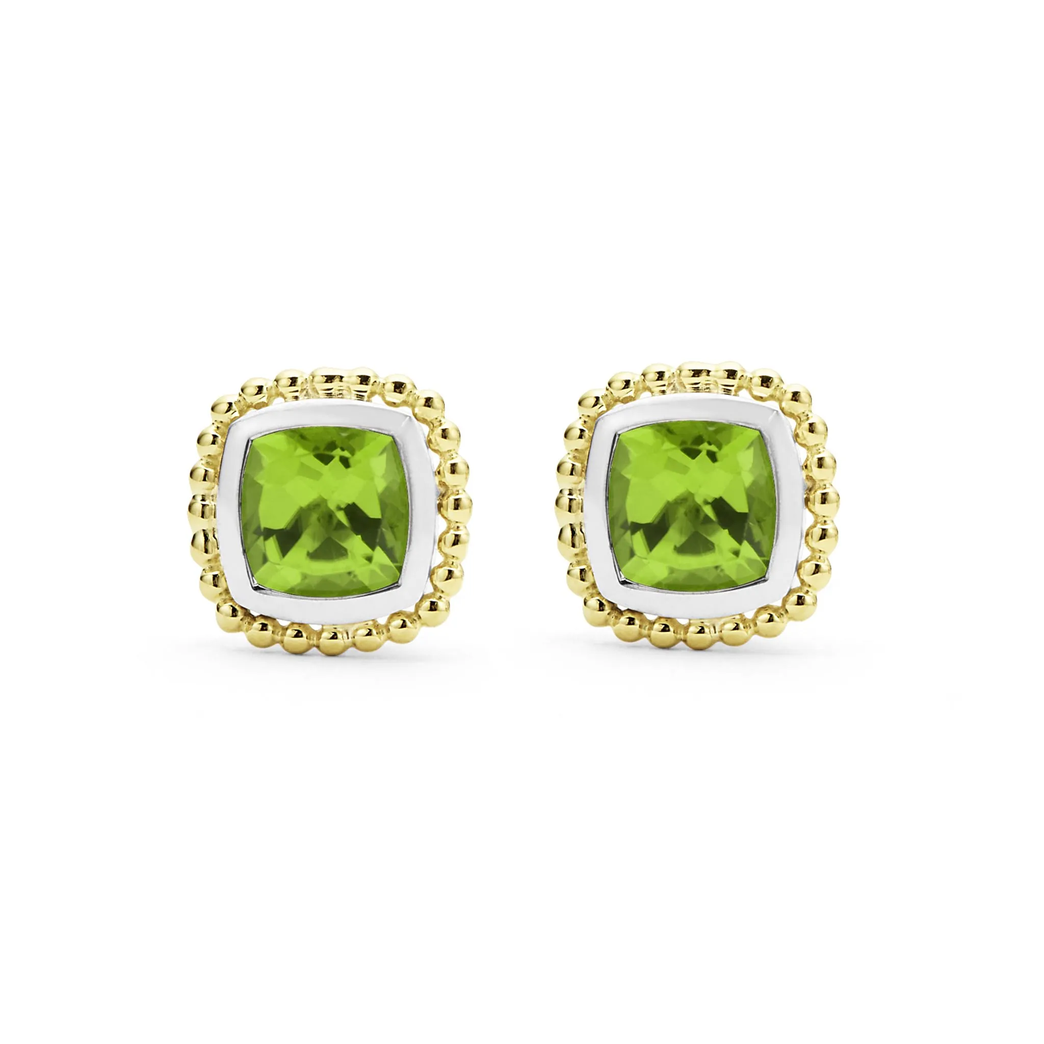 Rittenhouse Two-Tone Peridot Stud Earrings sold by LAGOS product image thumbnail 4