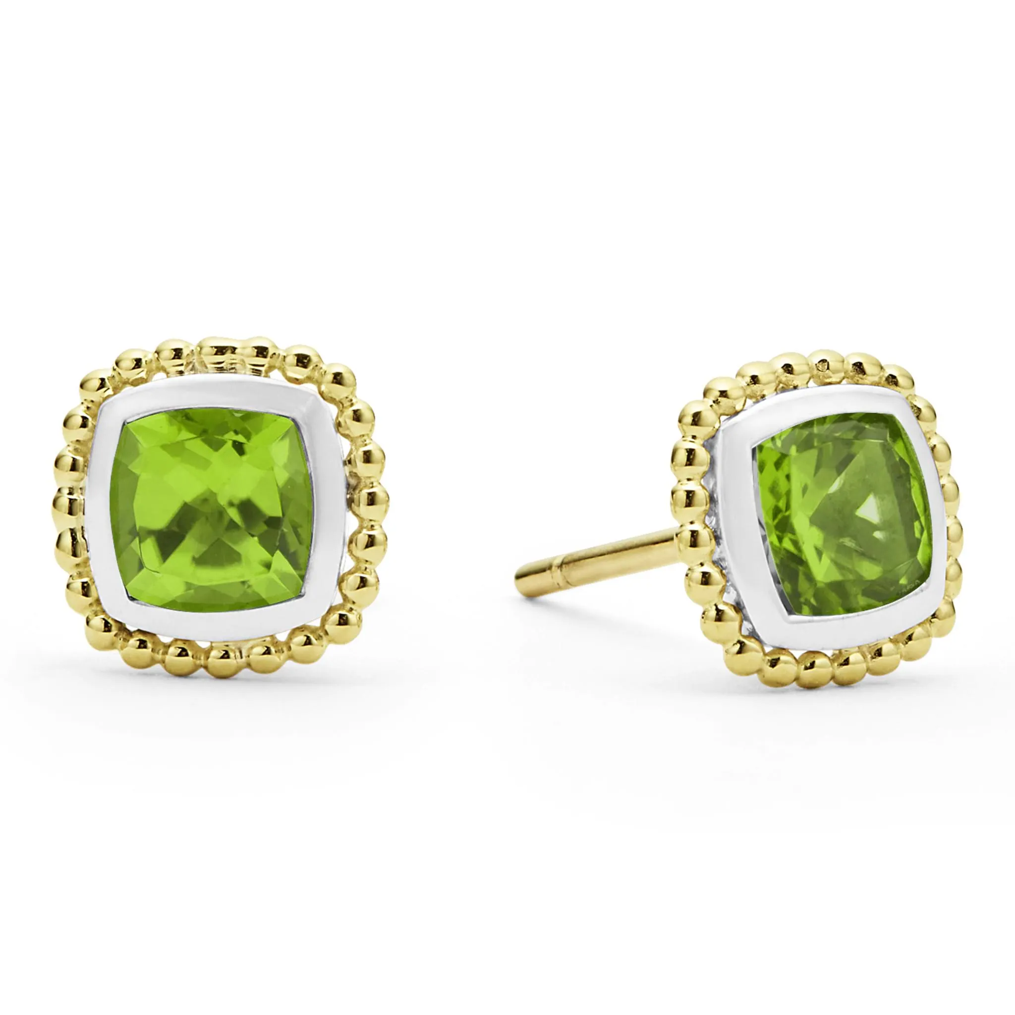 Rittenhouse Two-Tone Peridot Stud Earrings sold by LAGOS