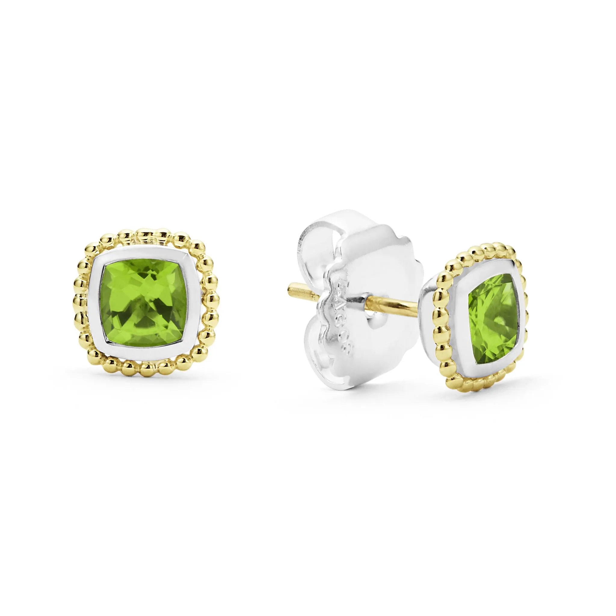 Rittenhouse Two-Tone Peridot Stud Earrings sold by LAGOS product image thumbnail 3