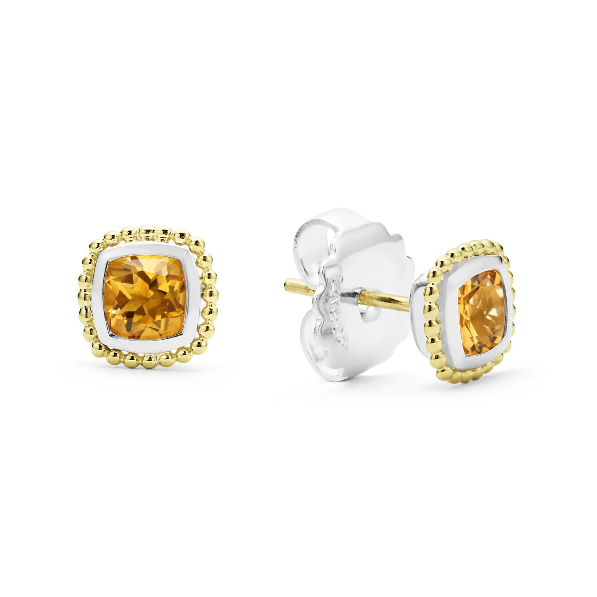 Rittenhouse Two-Tone Citrine Stud Earrings sold by LAGOS product image thumbnail 3