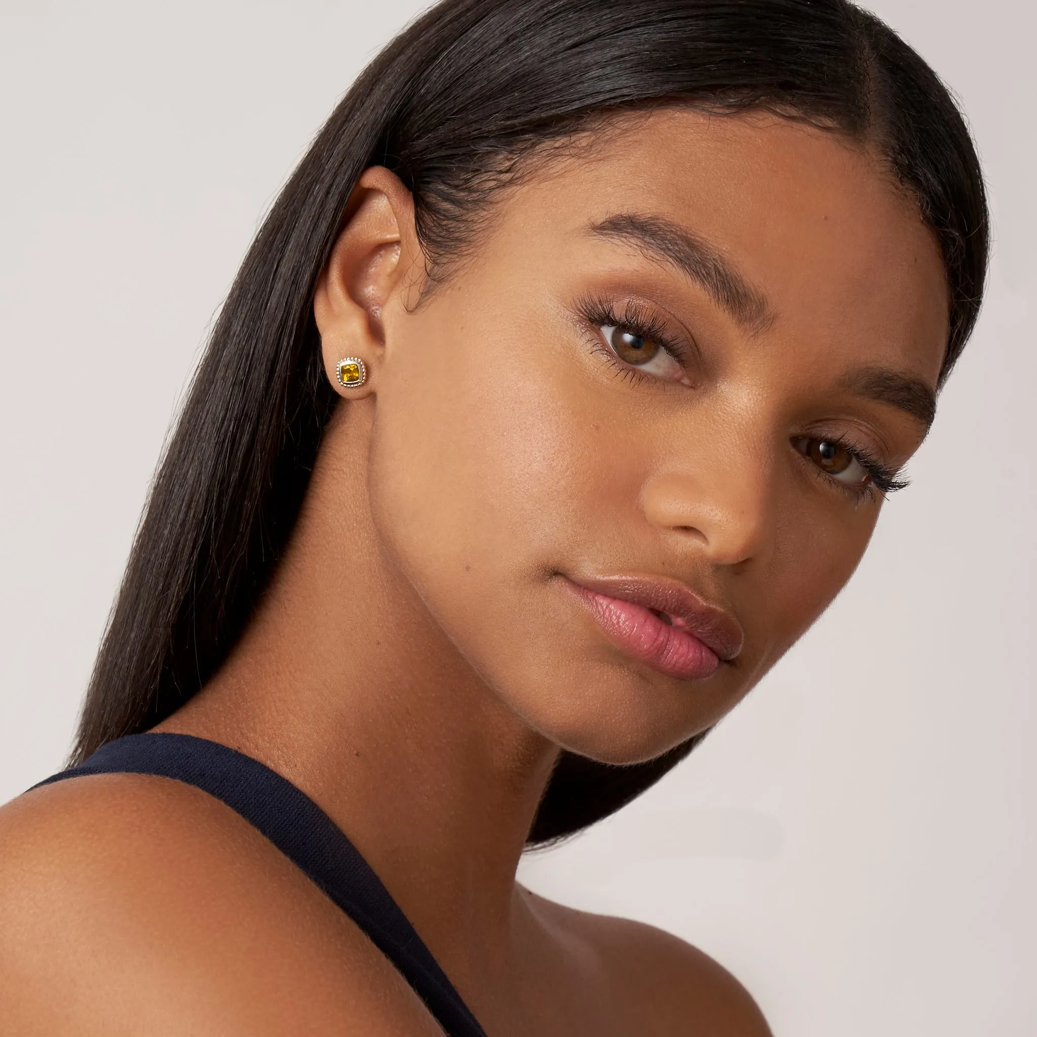 Rittenhouse Two-Tone Citrine Stud Earrings sold by LAGOS product image thumbnail 2