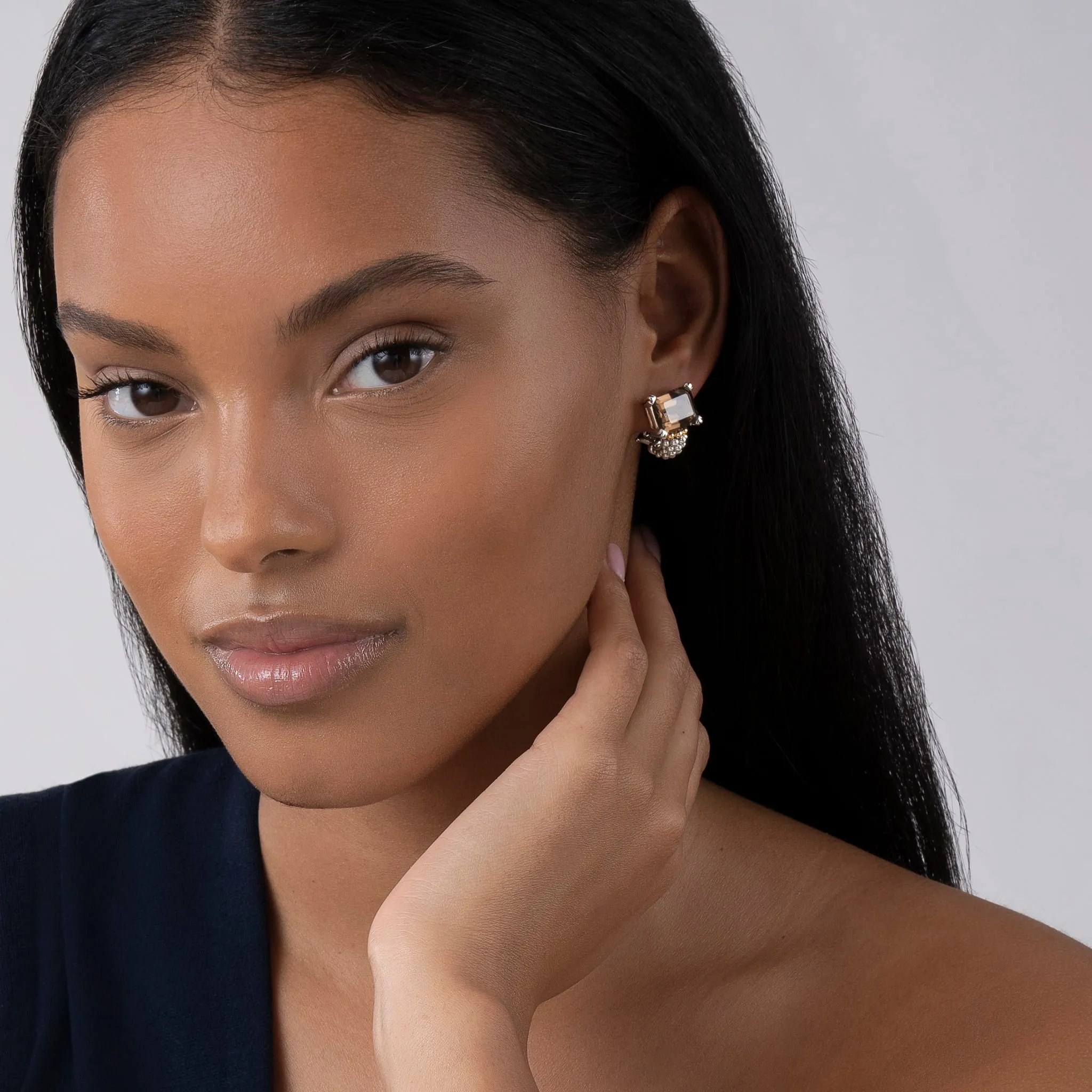 Glacier Large Smokey Quartz Huggie Earrings sold by LAGOS product image thumbnail 2