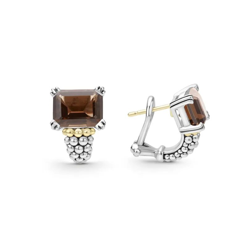 Glacier Large Smokey Quartz Huggie Earrings sold by LAGOS