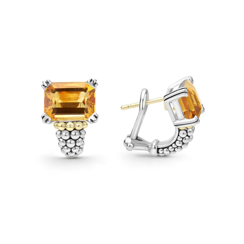 Glacier Large Citrine Huggie Earrings sold by LAGOS
