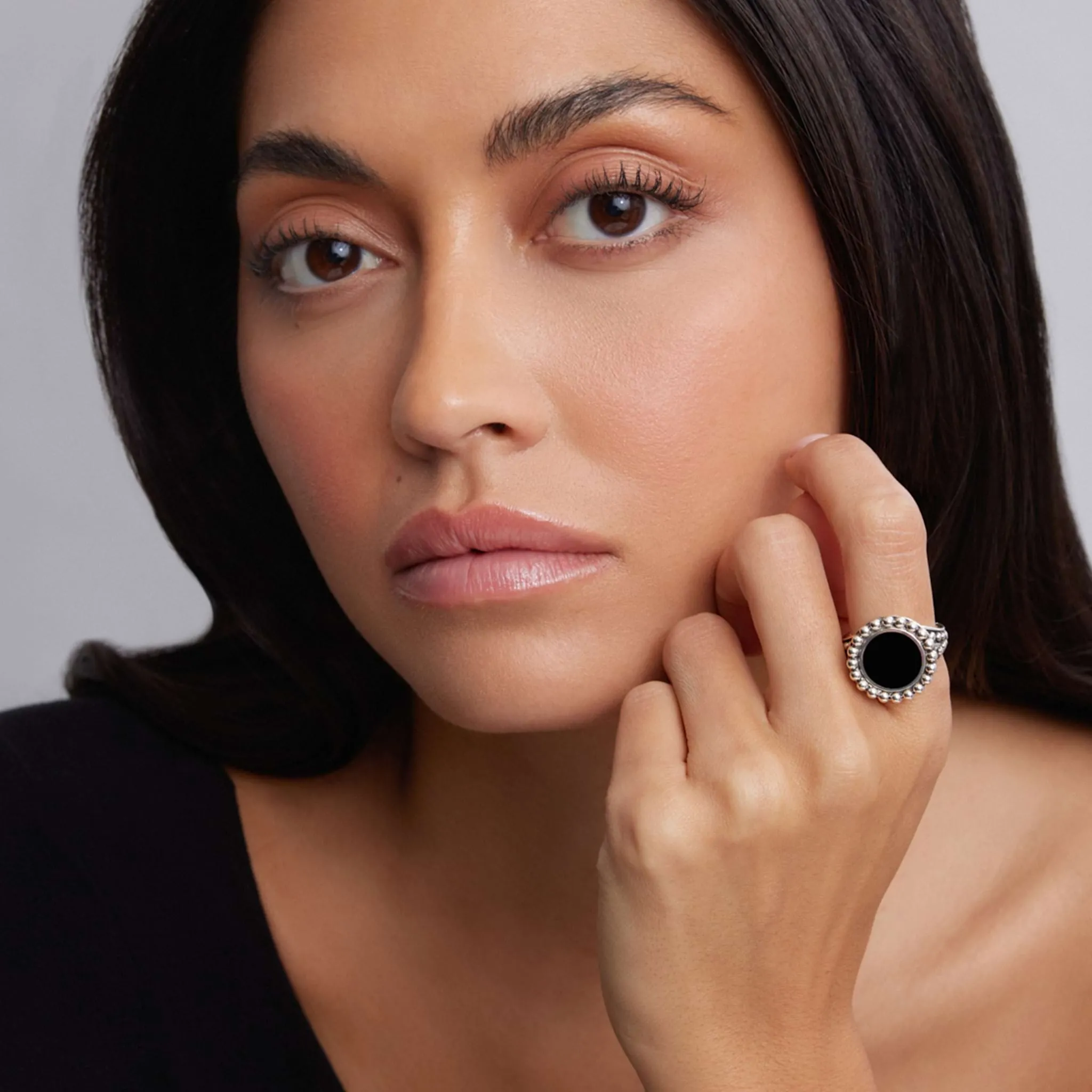 Maya Onyx Circle Ring sold by LAGOS product image thumbnail 2