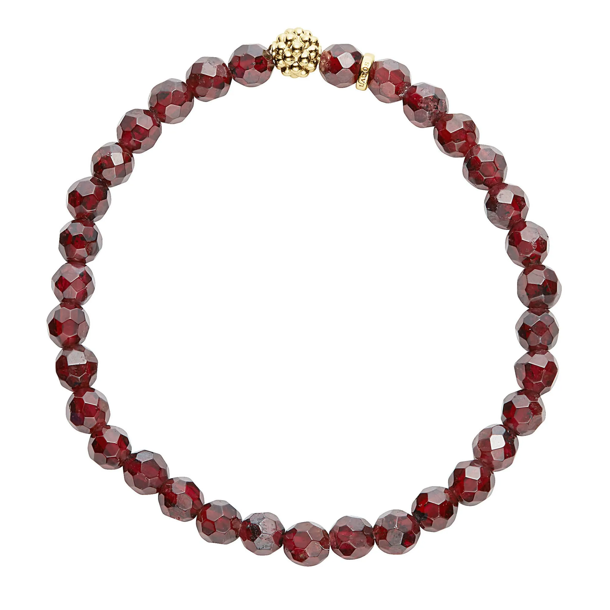 Caviar Icon Garnet Gold Station Bead Bracelet sold by LAGOS product image thumbnail 3