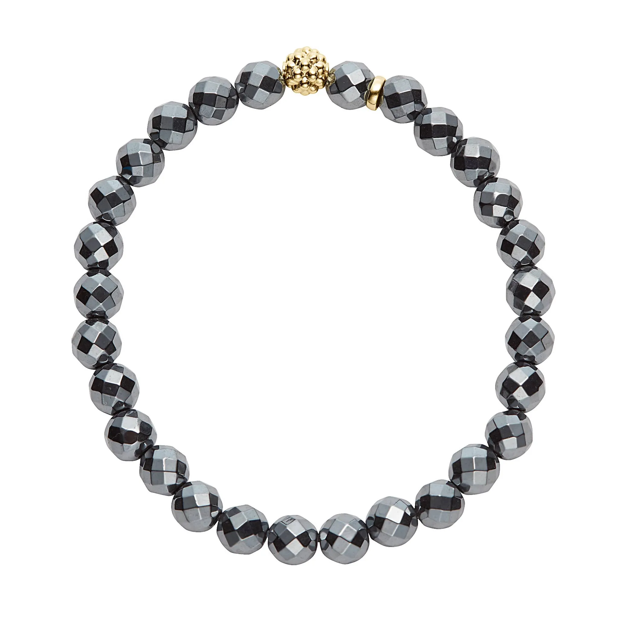Caviar Icon Hematite Gold Station Bead Bracelet sold by LAGOS product image thumbnail 3