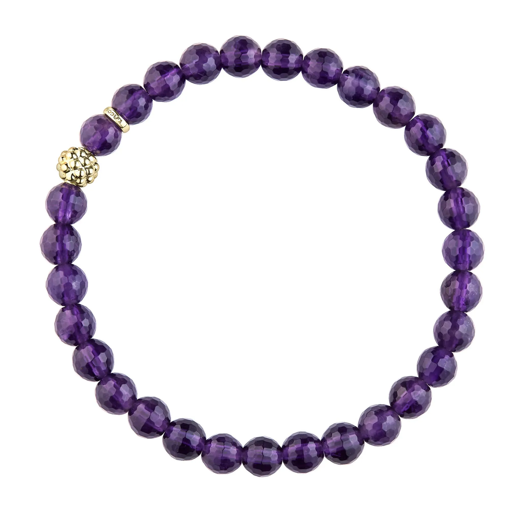 Caviar Icon Amethyst Gold Station Bead Bracelet sold by LAGOS product image thumbnail 3
