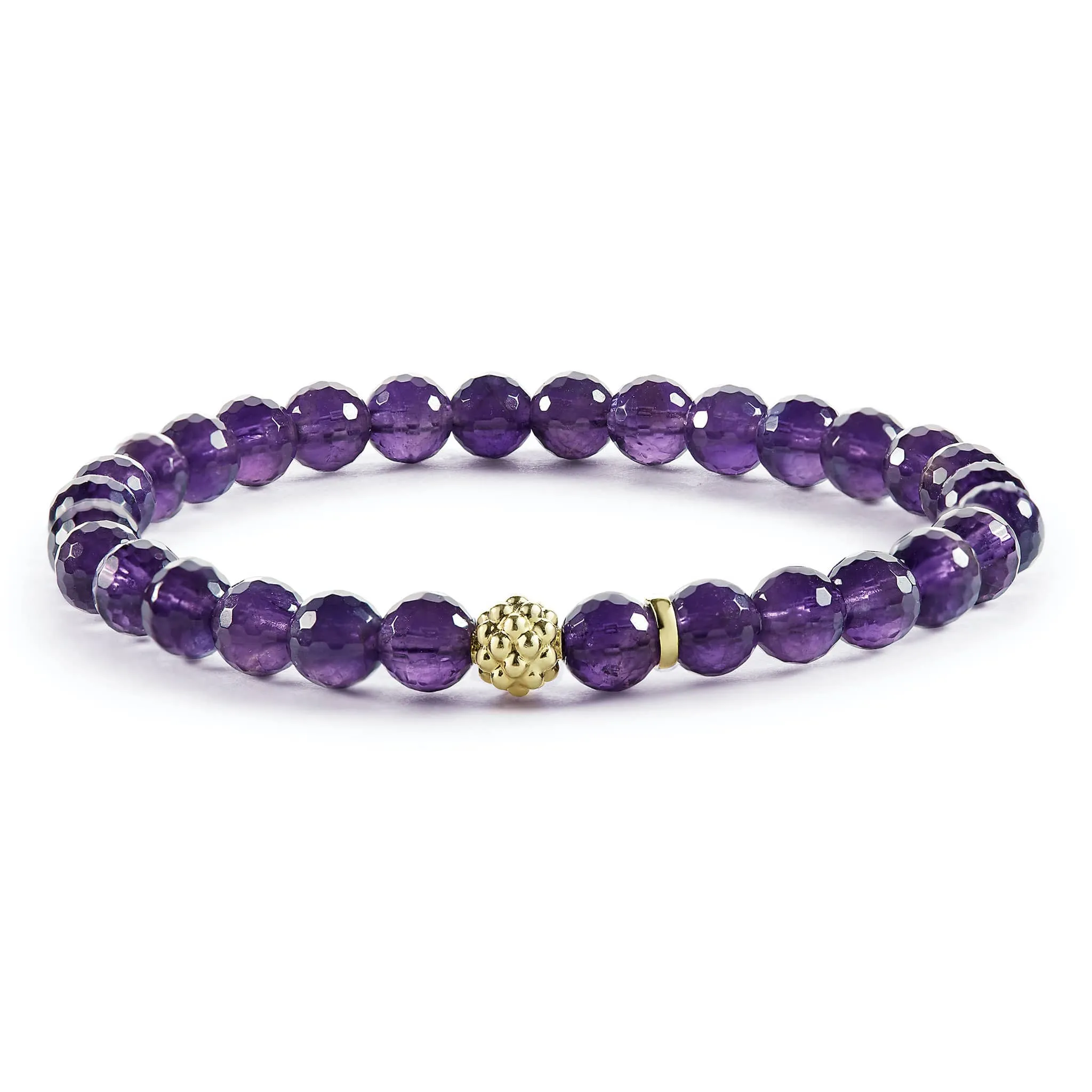 Caviar Icon Amethyst Gold Station Bead Bracelet sold by LAGOS