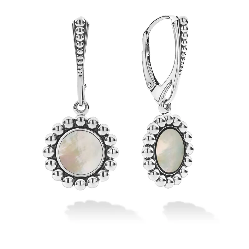 Maya Small Mother of Pearl Circle Drop Earrings sold by LAGOS