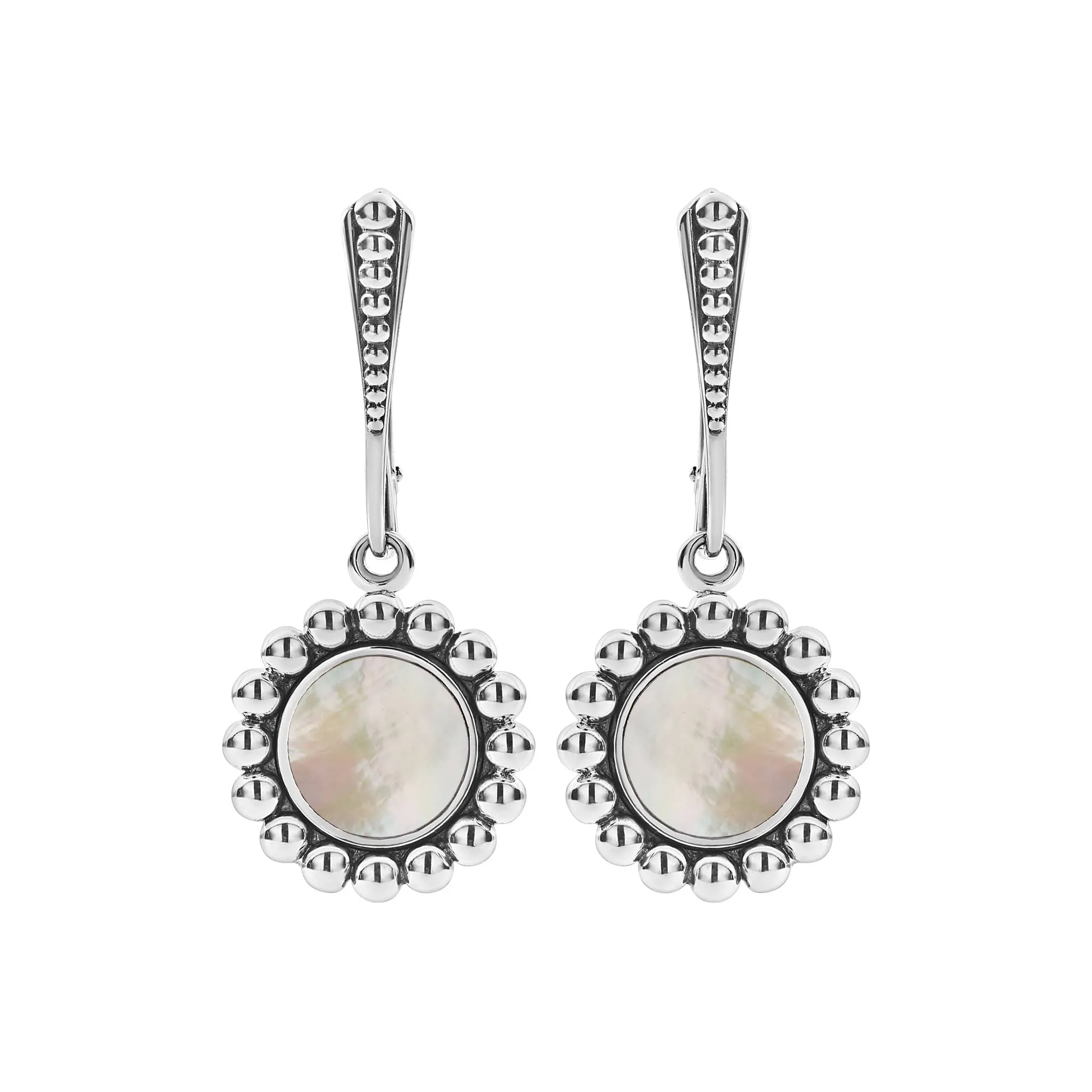 Maya Small Mother of Pearl Circle Drop Earrings sold by LAGOS product image thumbnail 3