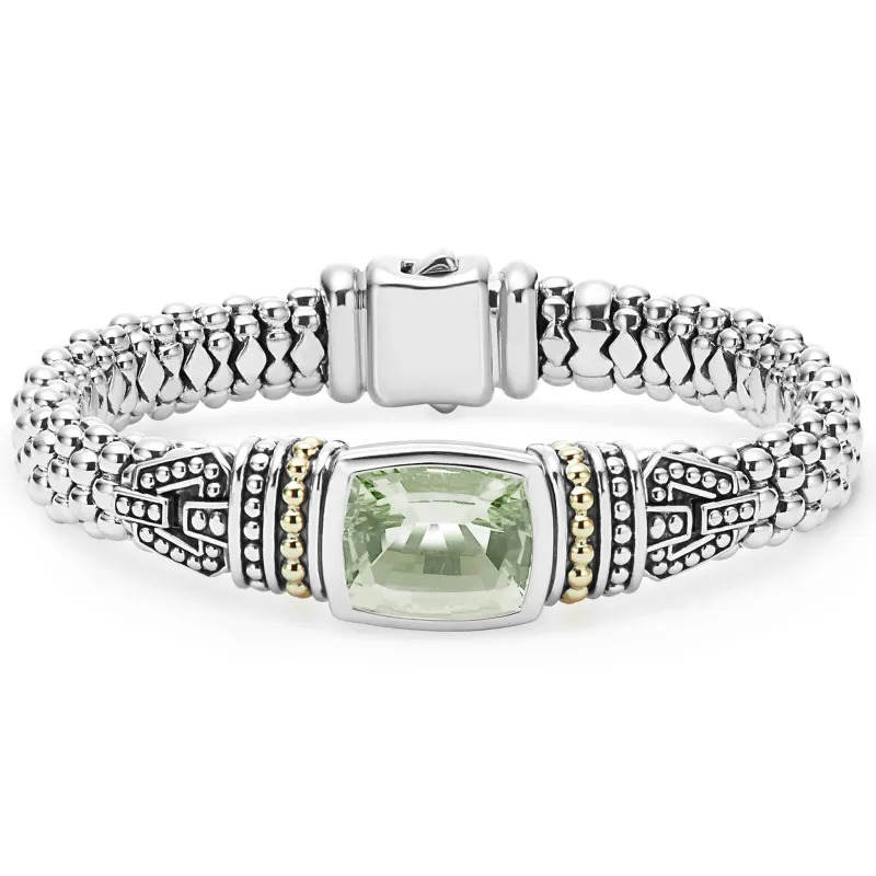 Rittenhouse Prasiolite Caviar Bracelet | 9mm sold by LAGOS