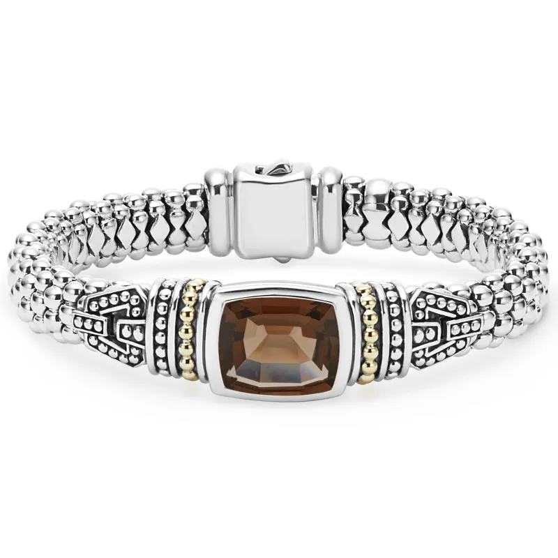 Rittenhouse Smokey Quartz Caviar Bracelet | 9mm sold by LAGOS