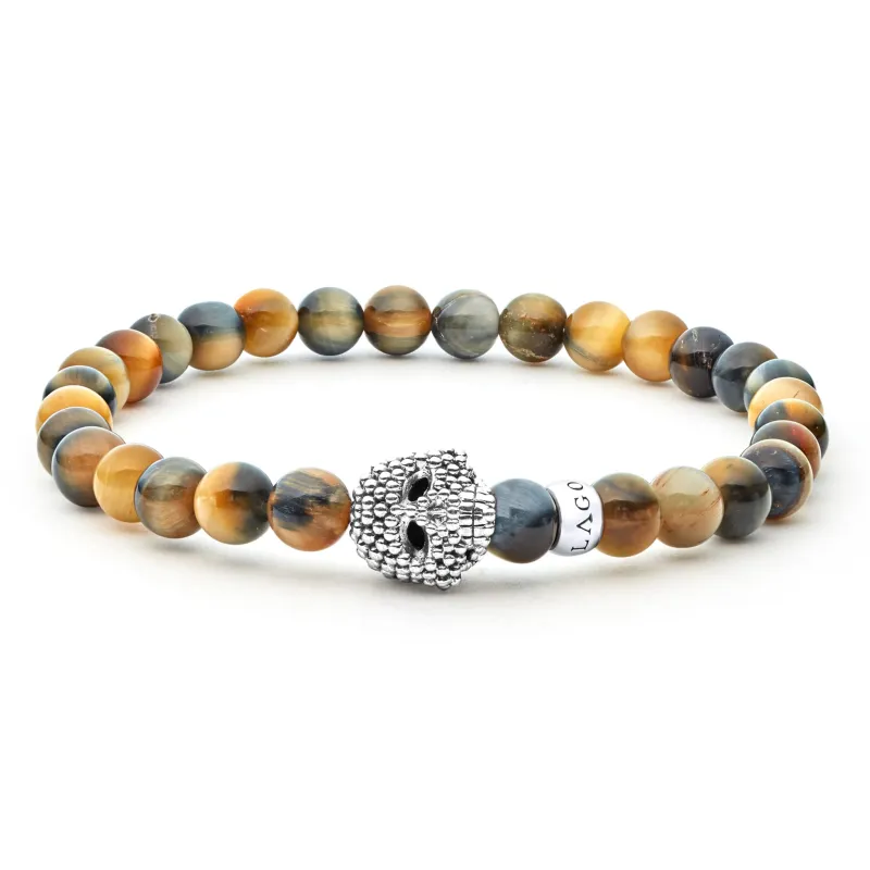 Anthem Tiger Eye Skull Bead Bracelet sold by LAGOS