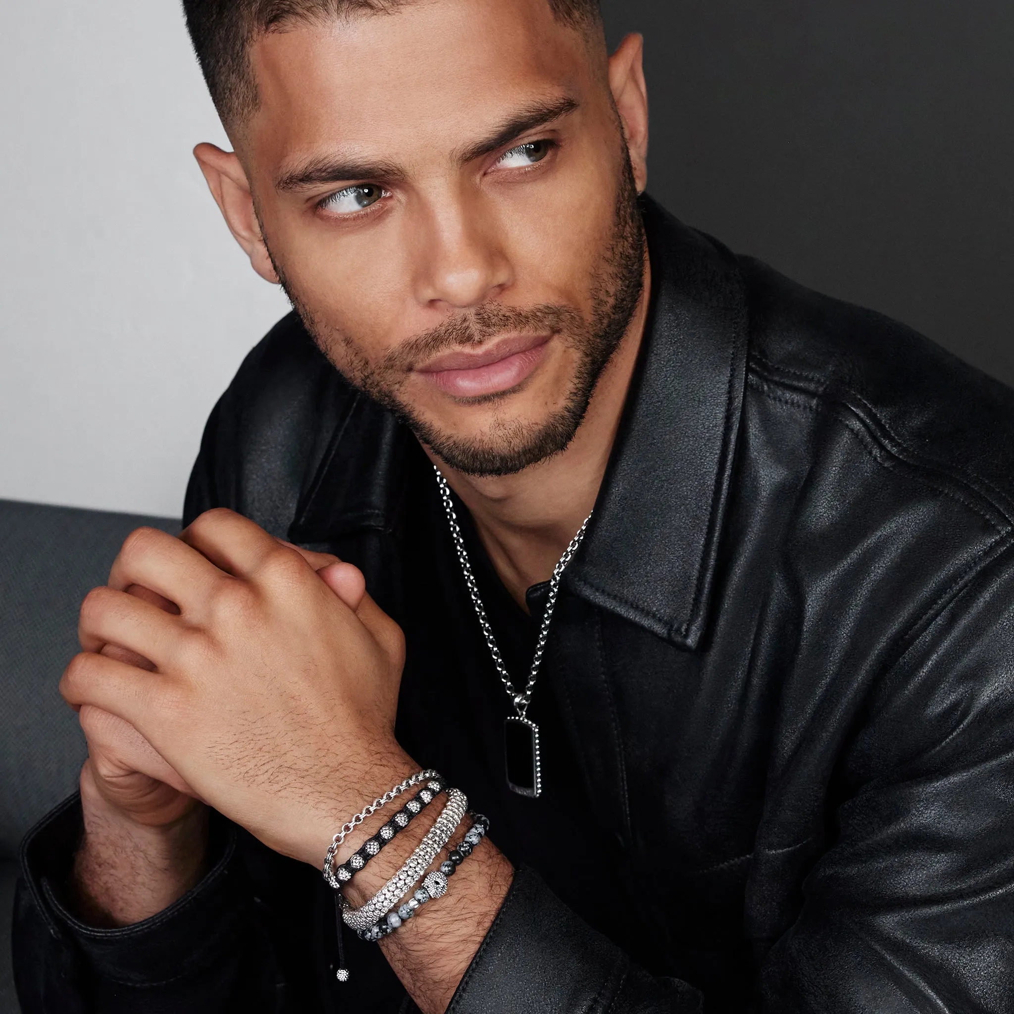 Anthem Snowflake Obsidian Skull Bead Bracelet sold by LAGOS product image thumbnail 5