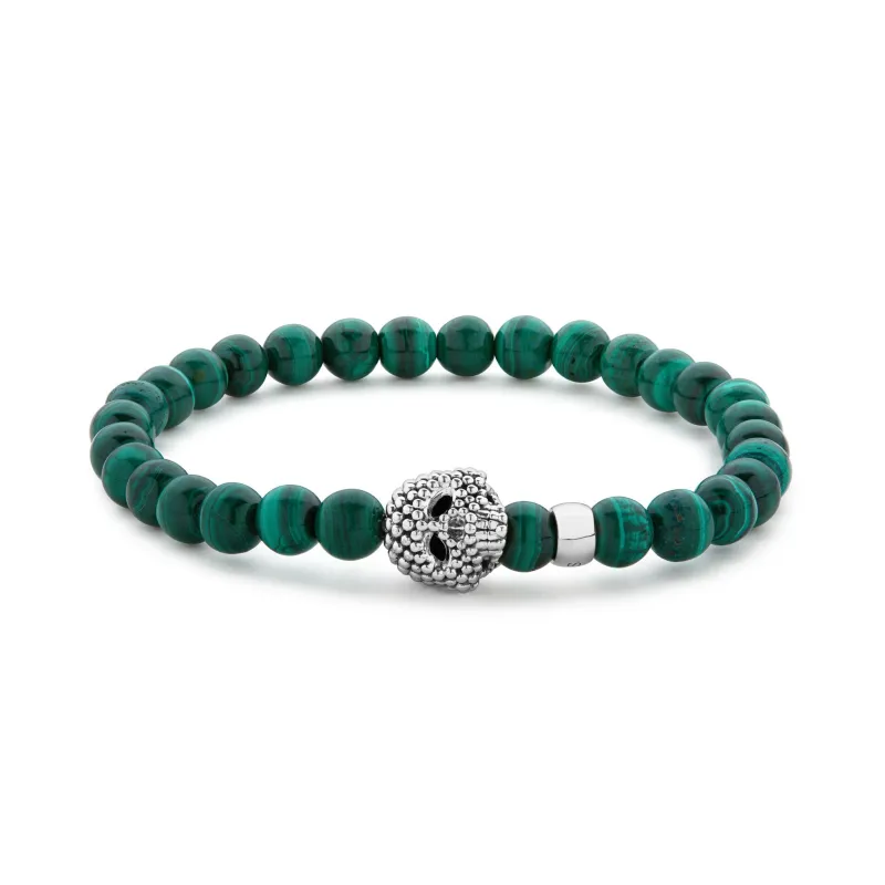Anthem Malachite Skull Bead Bracelet sold by LAGOS