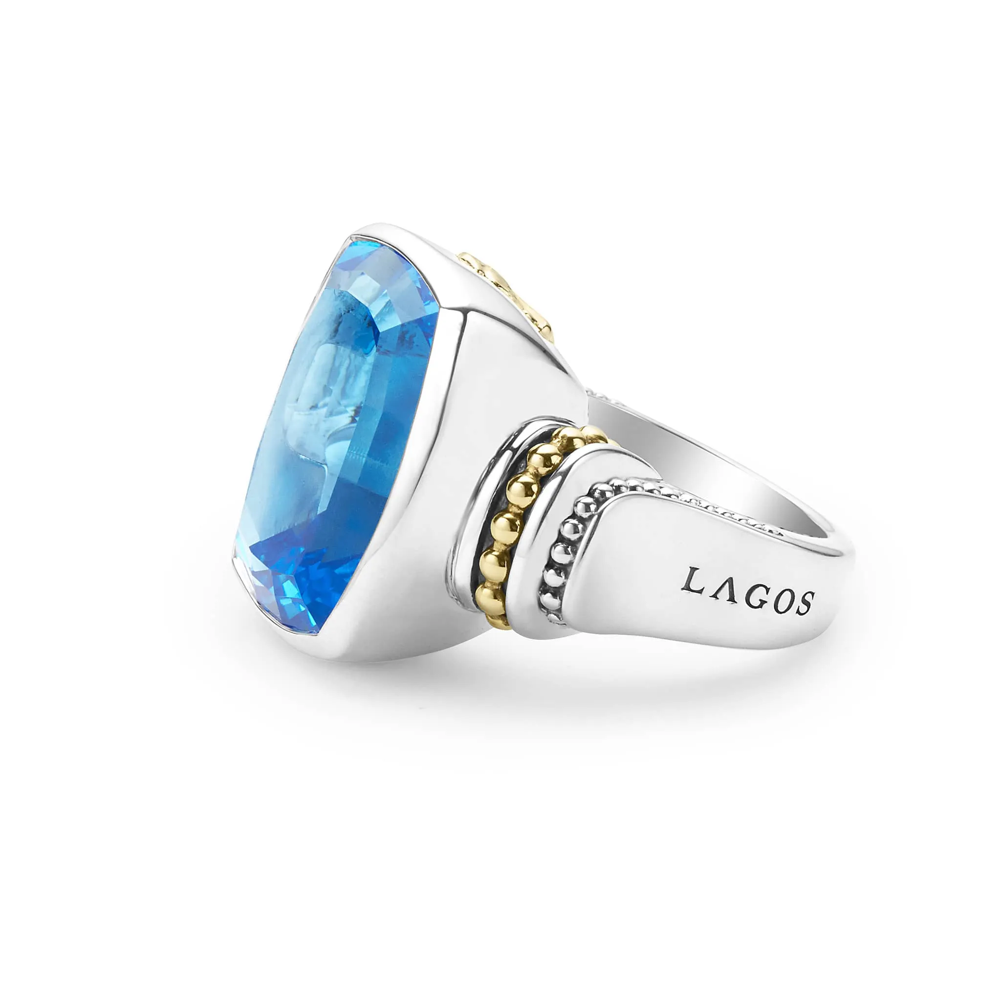 Rittenhouse Large Swiss Blue Topaz Statement Ring sold by LAGOS product image thumbnail 4