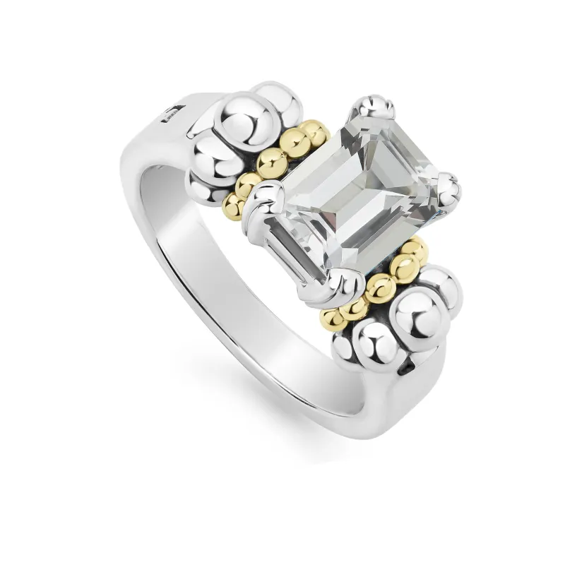 Glacier Small Emerald-Cut White Topaz Ring sold by LAGOS