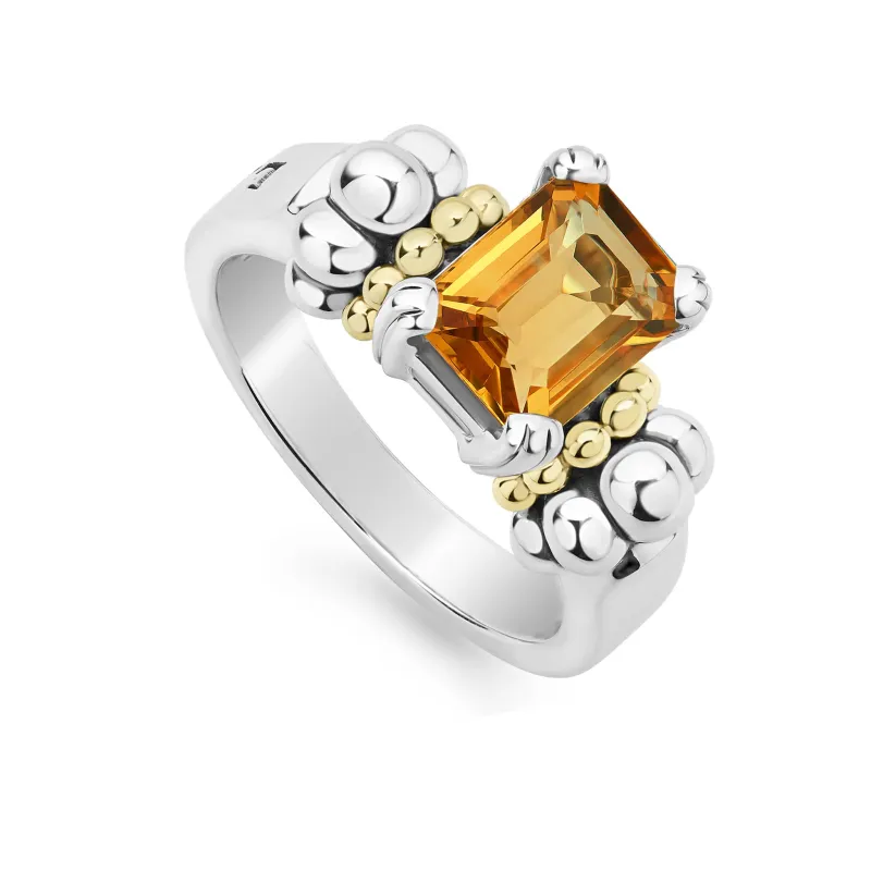 Glacier Small Emerald-Cut Citrine Ring sold by LAGOS