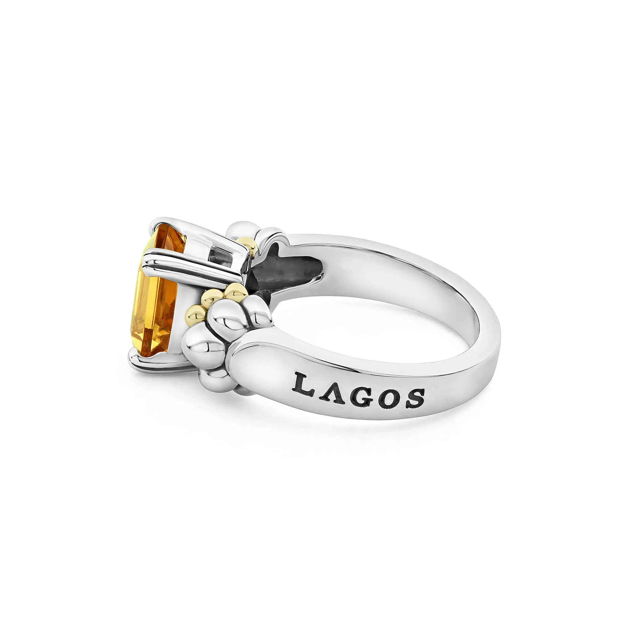 Glacier Small Emerald-Cut Citrine Ring sold by LAGOS product image thumbnail 4