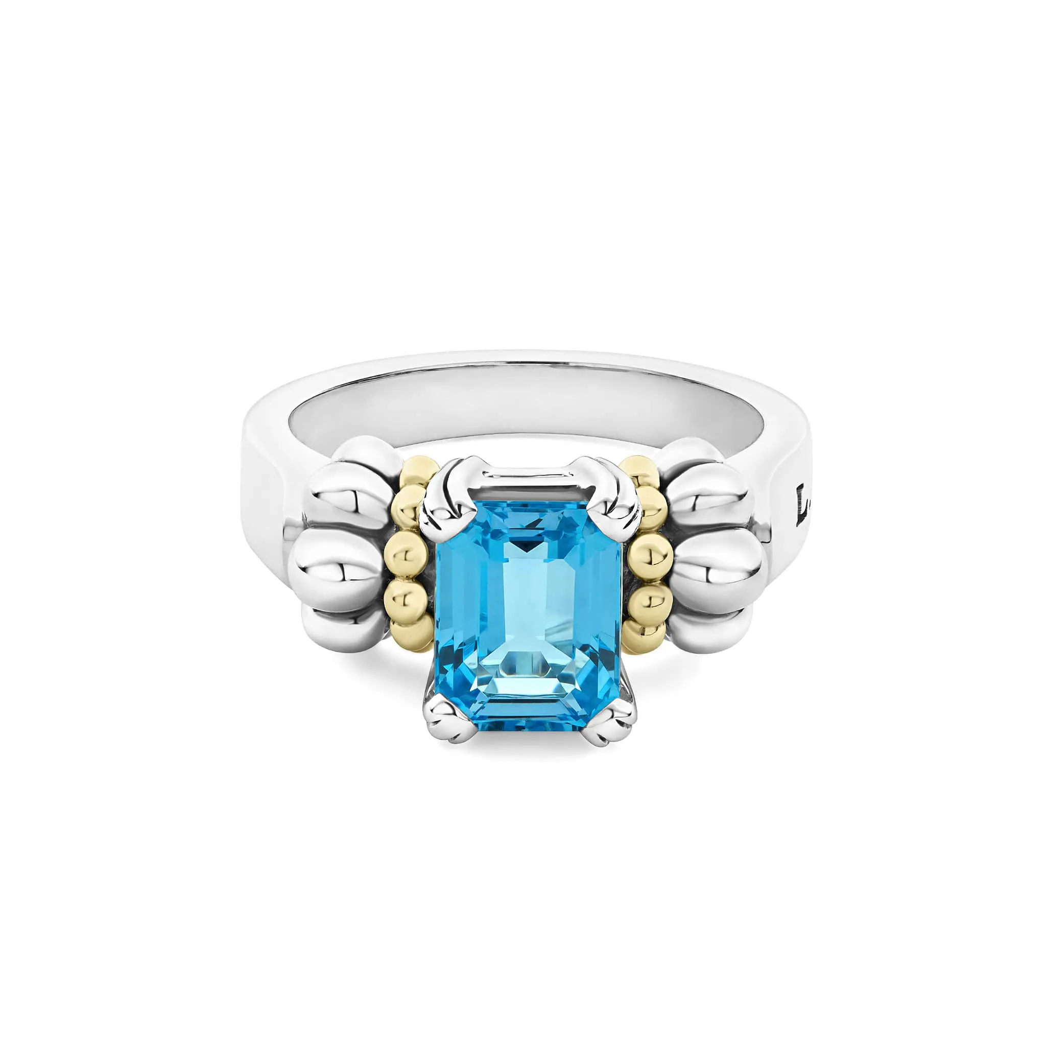 Glacier Small Emerald-Cut Swiss Blue Topaz Ring sold by LAGOS product image thumbnail 3