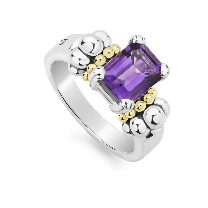 Glacier Small Emerald-Cut Amethyst Ring sold by LAGOS