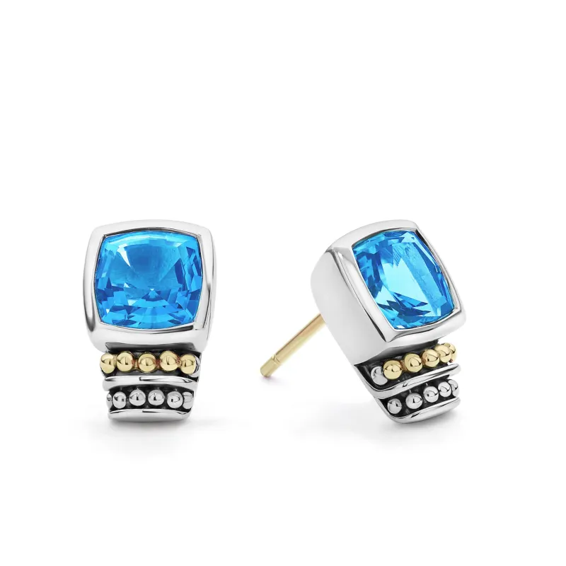 Rittenhouse Bezel-Set Swiss Blue Topaz Stud Earrings sold by LAGOS