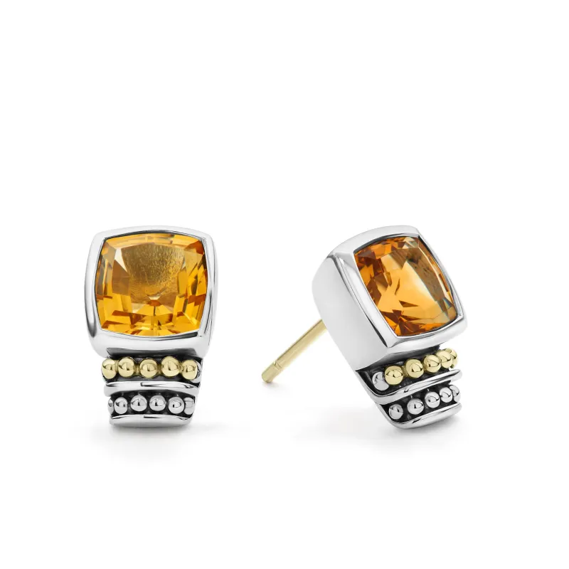 Rittenhouse Bezel-Set Citrine Stud Earrings sold by LAGOS