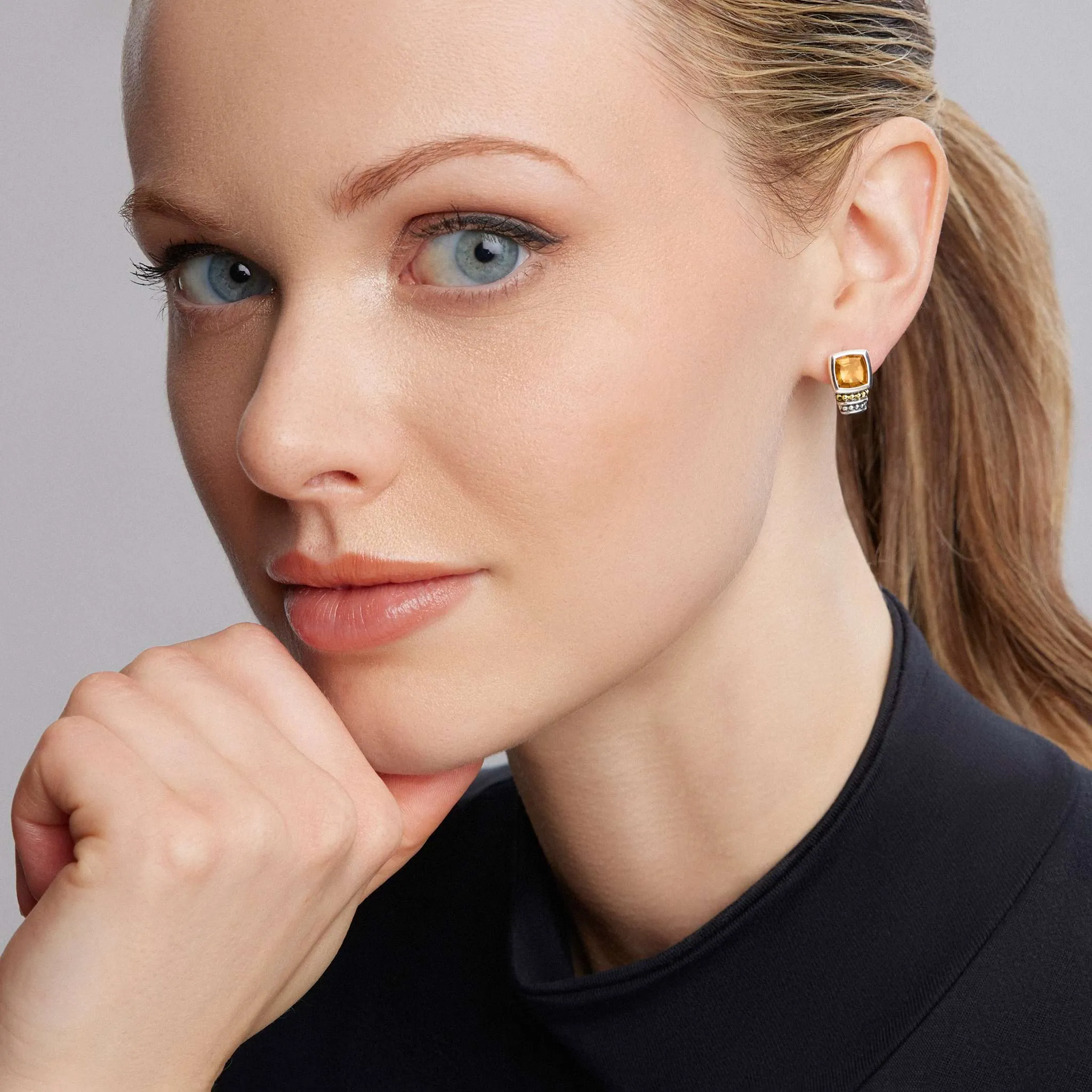 Rittenhouse Bezel-Set Citrine Stud Earrings sold by LAGOS product image thumbnail 2