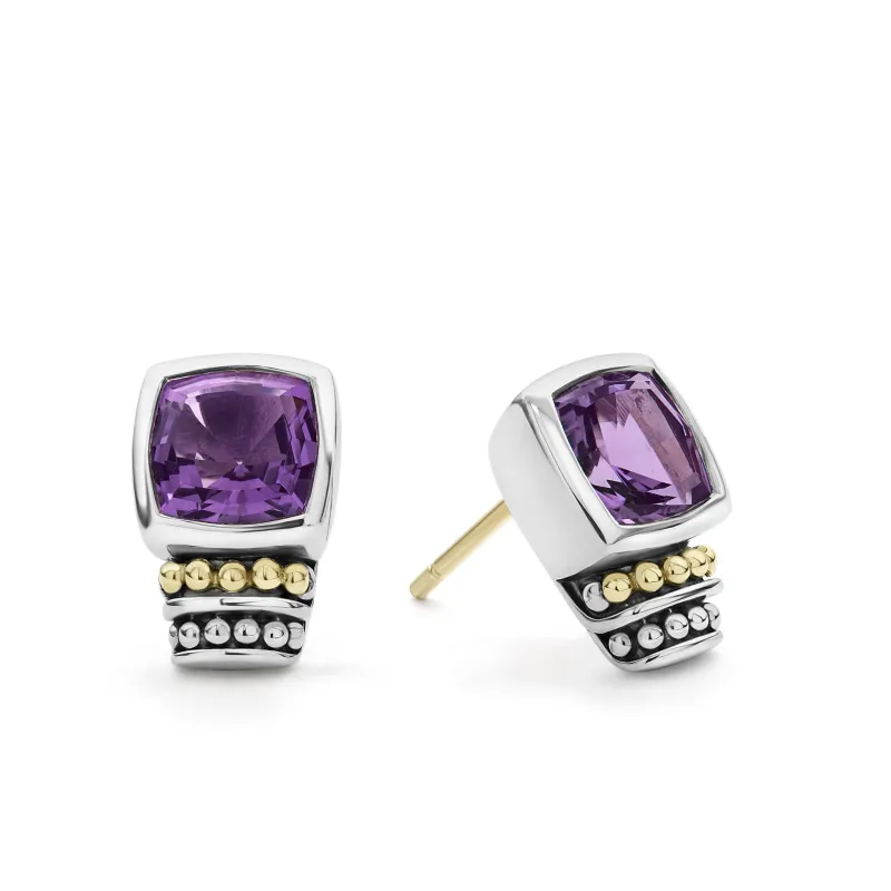 Rittenhouse Bezel-Set Amethyst Stud Earrings sold by LAGOS