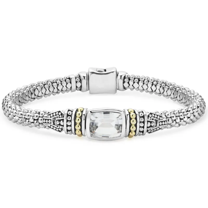 Rittenhouse White Topaz Caviar Bracelet | 6mm sold by LAGOS